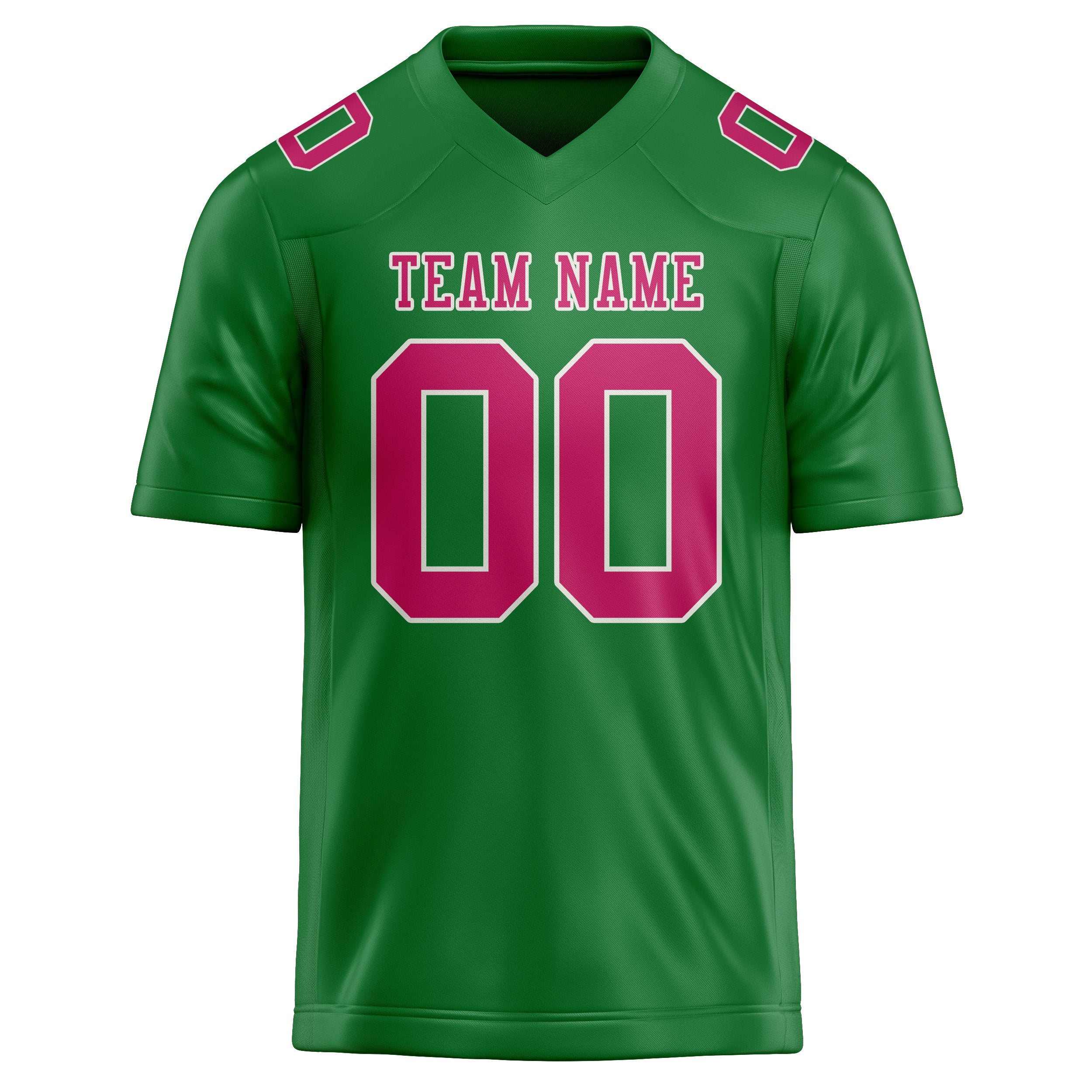 Custom Emerald Green Pink Football Jersey