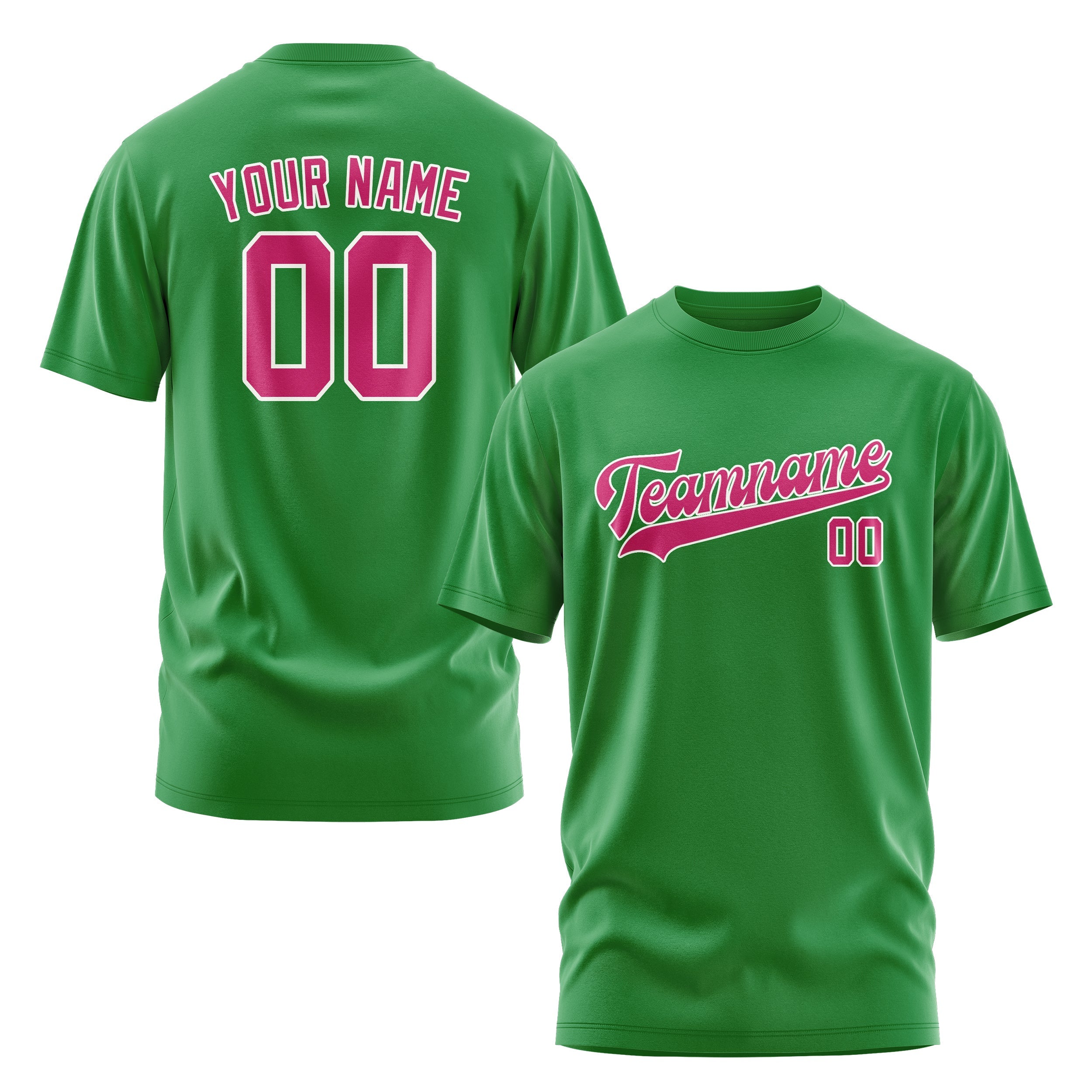 Custom Emerald Green Pink T-Shirt