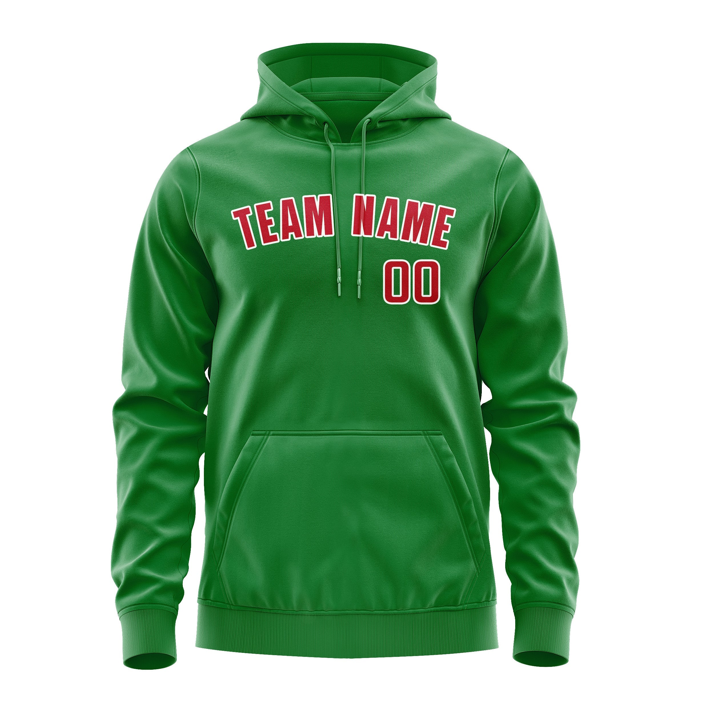 Custom Emerald Green Red Hoodie