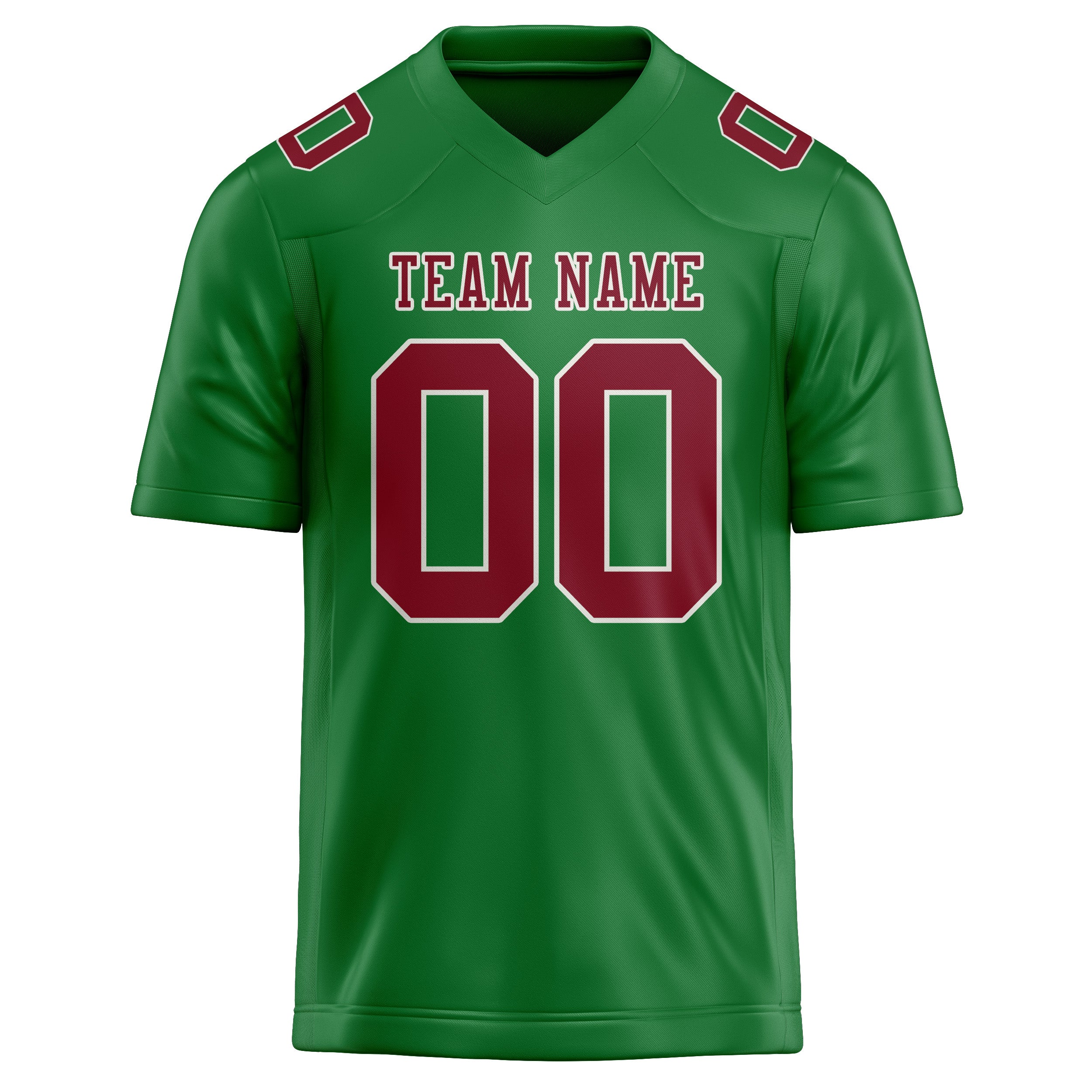 Custom Emerald Green Crimson Red Football Jersey
