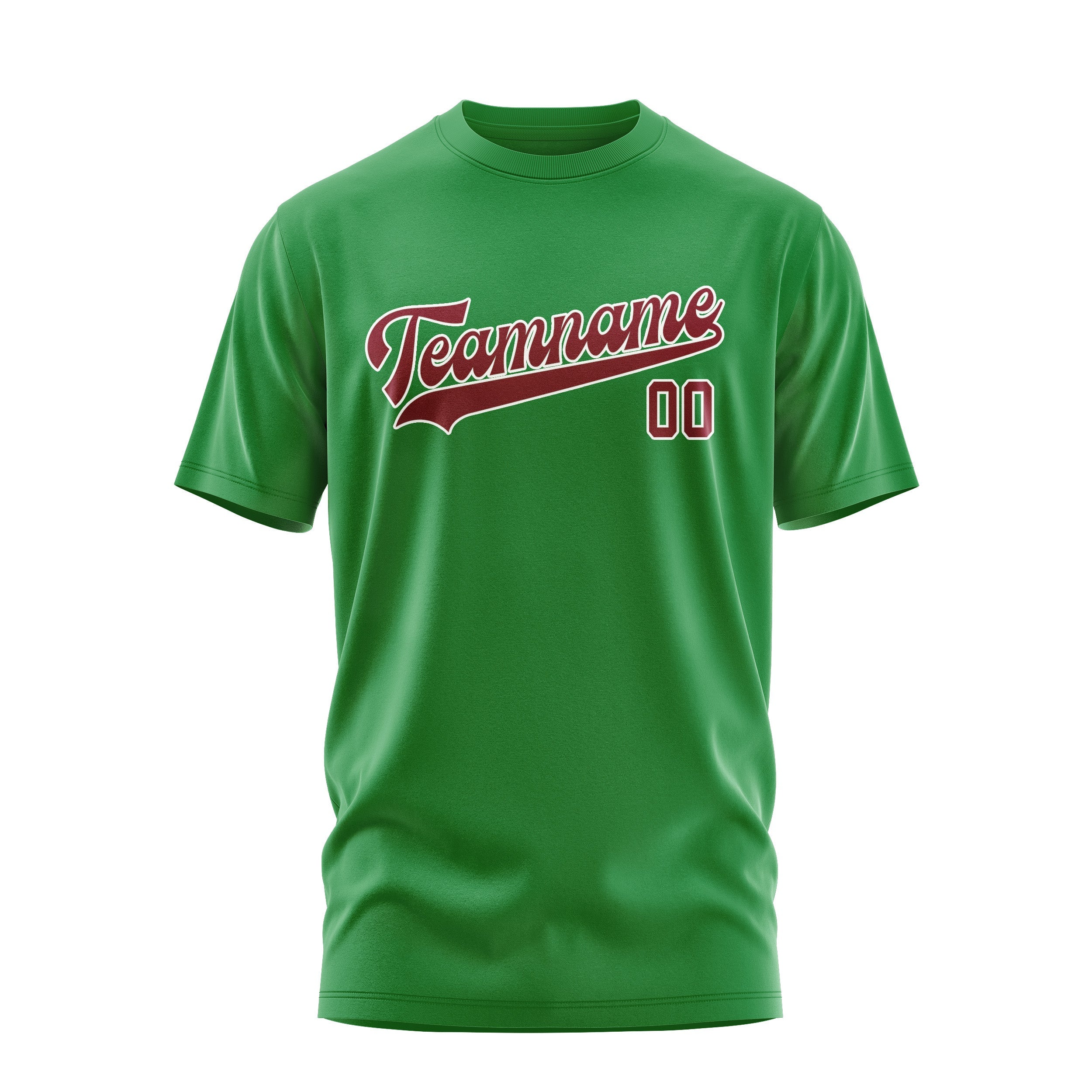 Custom Emerald Green Crimson Red T-Shirt
