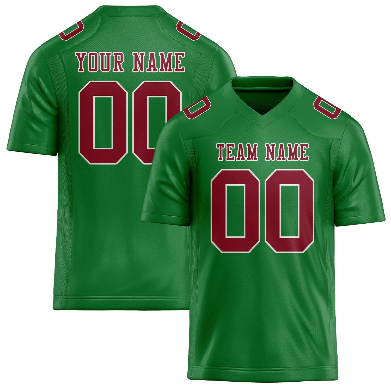 Custom Emerald Green Crimson Red Football Jersey