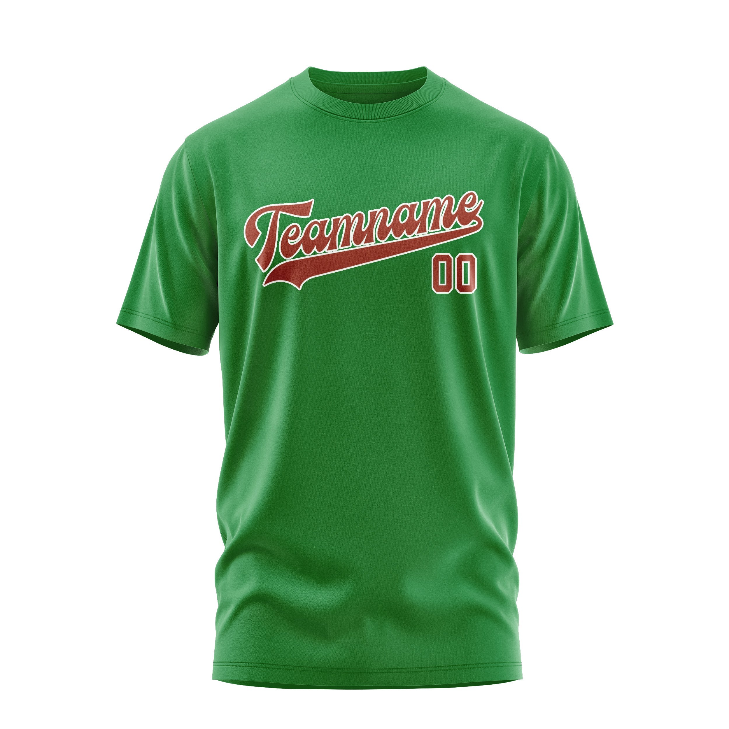Custom Emerald Green Coral Red T-Shirt