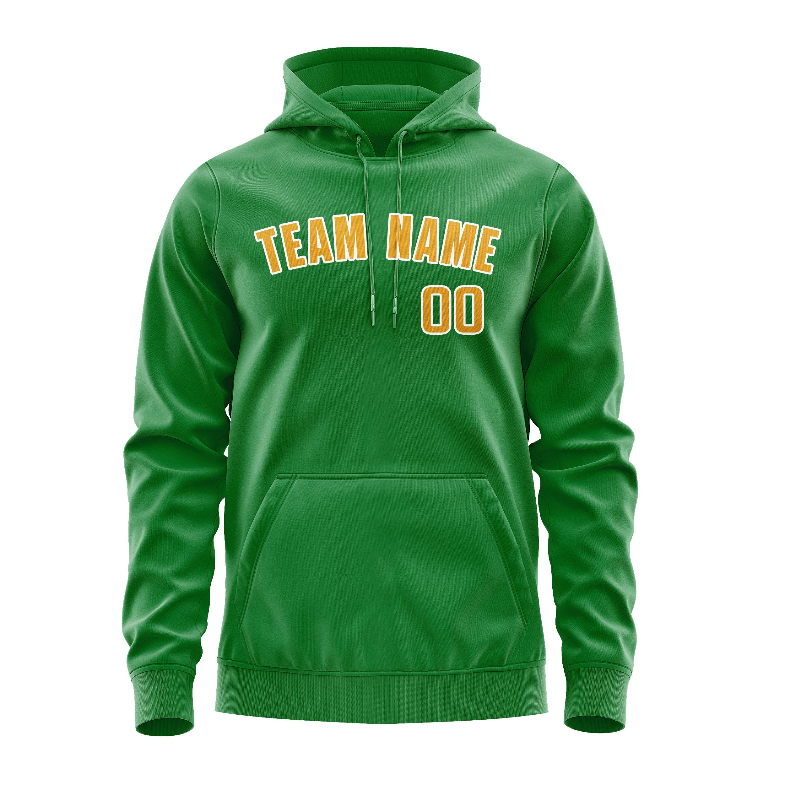 Custom Emerald Green Yellow Hoodie