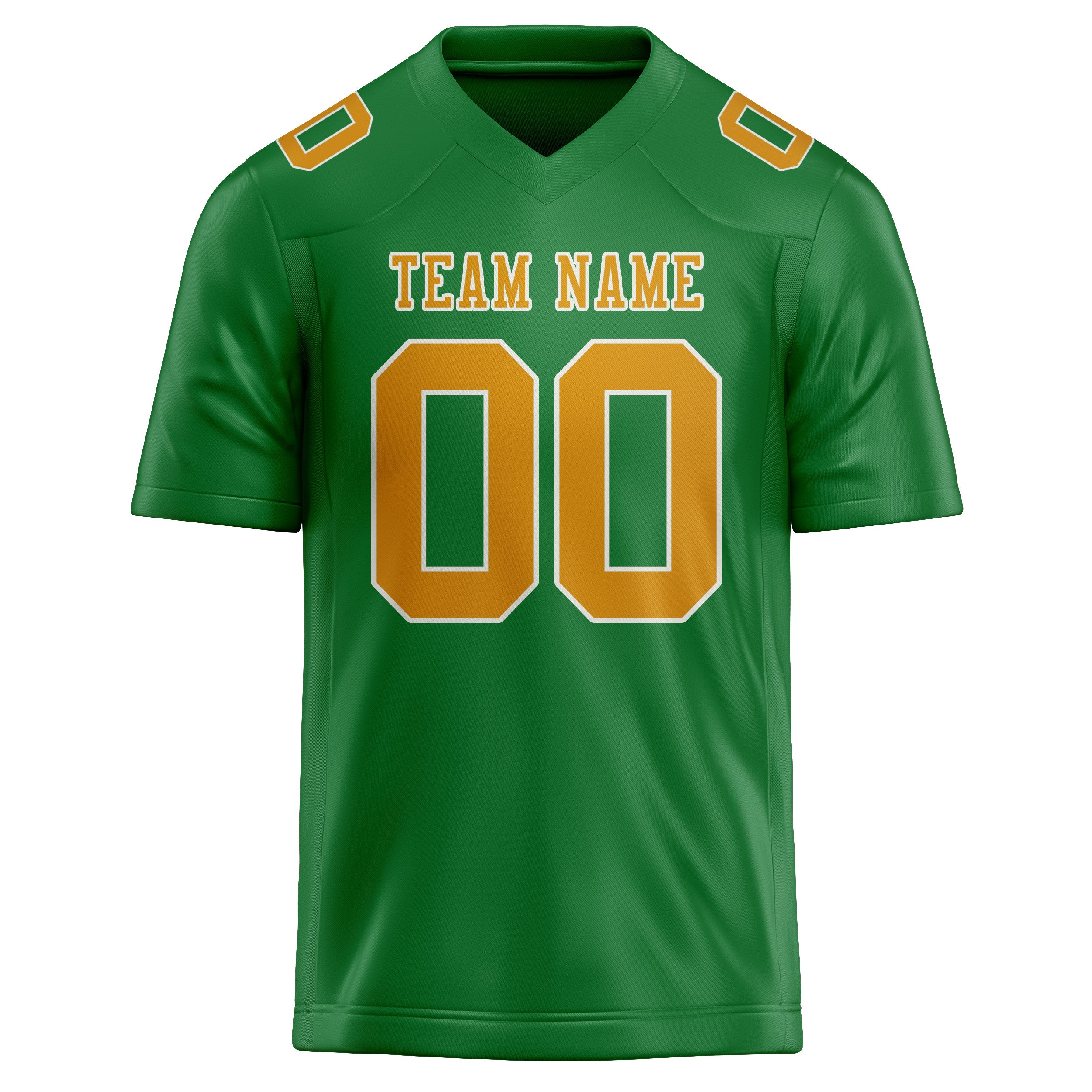 Custom Emerald Green Yellow Football Jersey