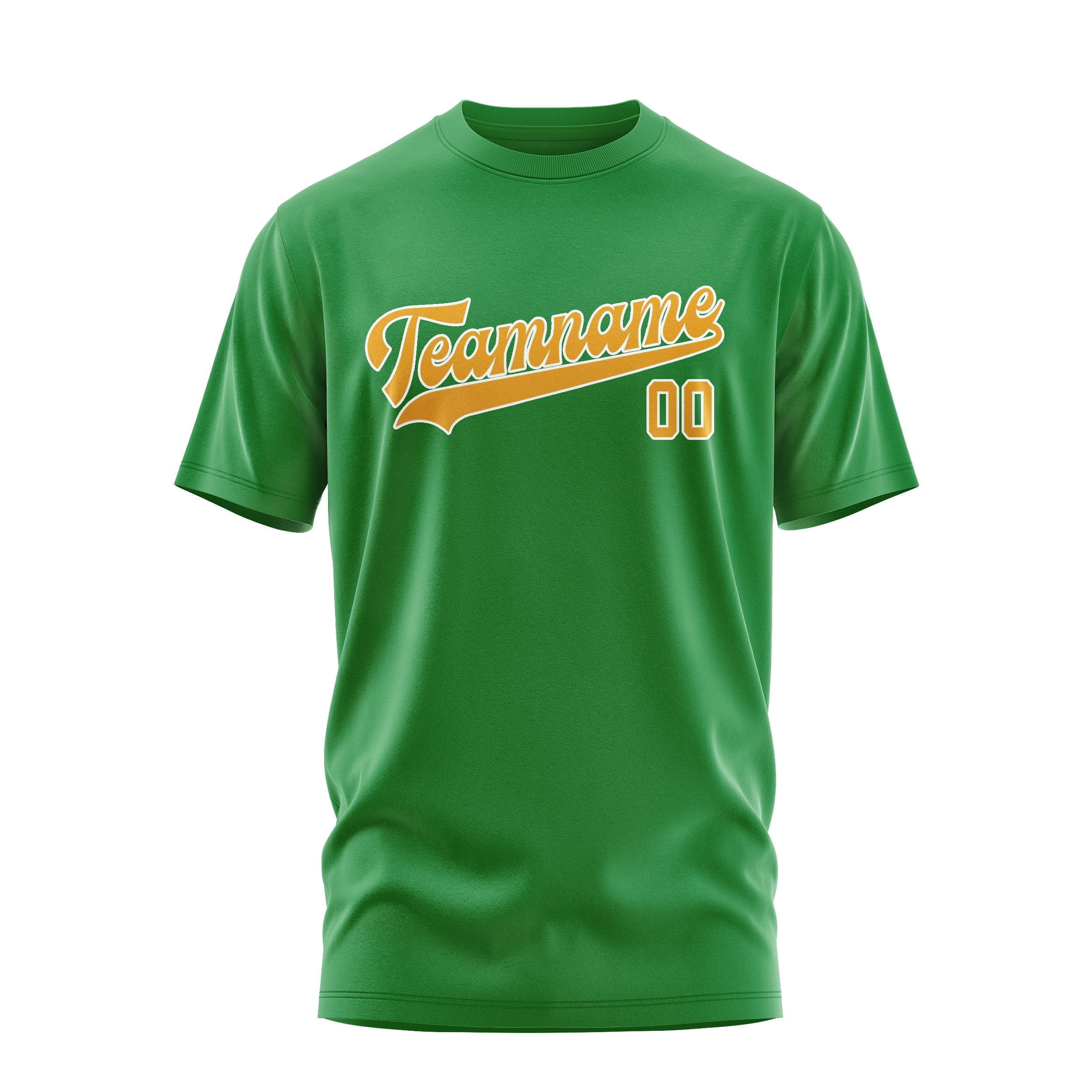 Custom Emerald Green Yellow T-Shirt