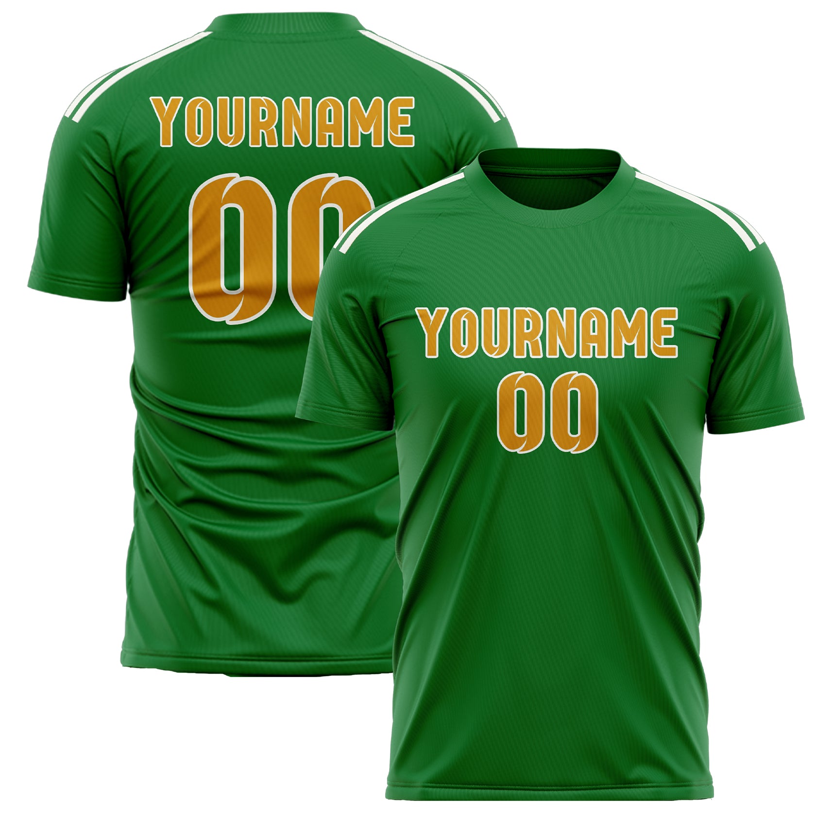 Custom Emerald Green Yellow Soccer Jersey