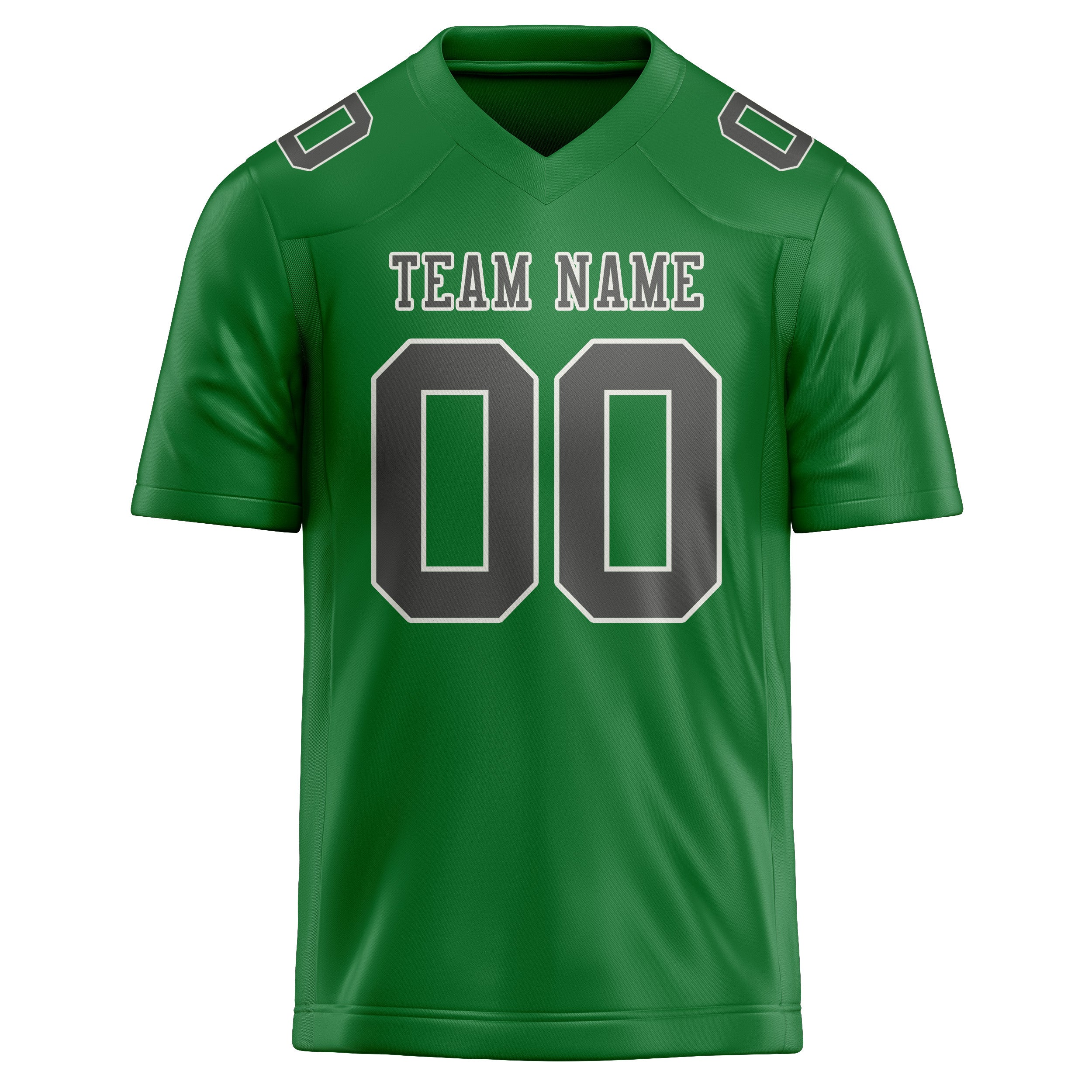 Custom Emerald Green Dark Grey Football Jersey