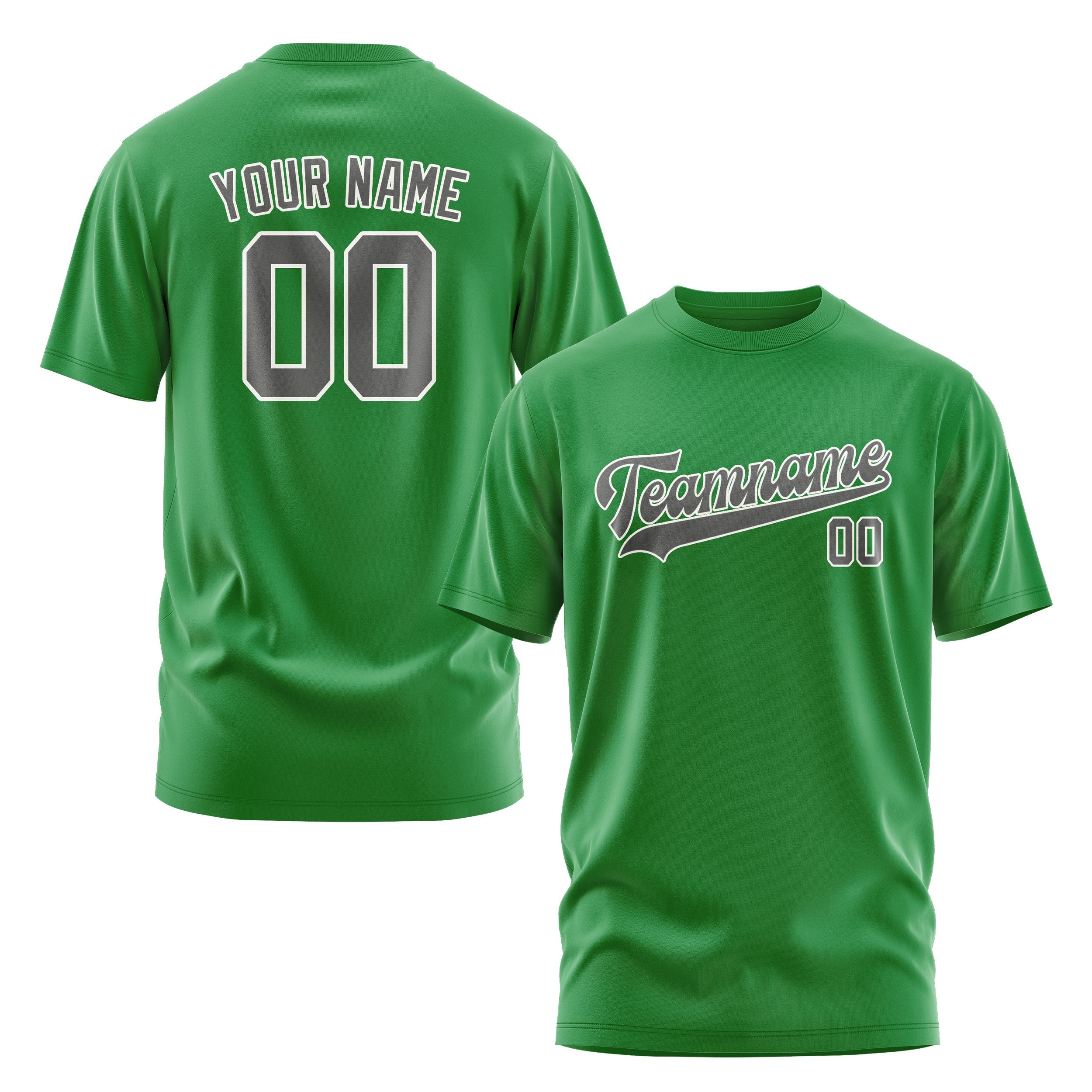 Custom Emerald Green Dark Grey T-Shirt