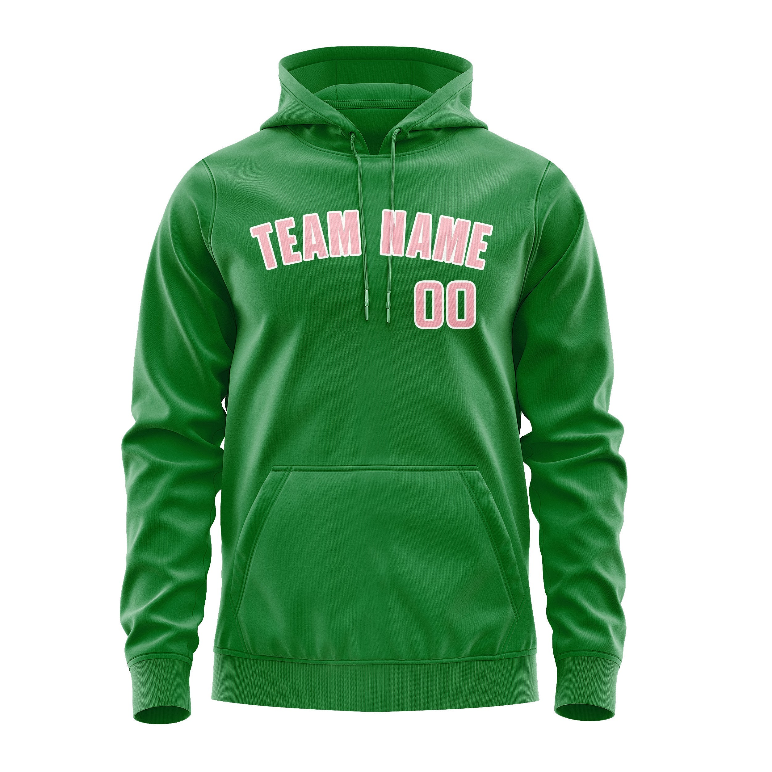 Custom Emerald Green Light Pink Hoodie