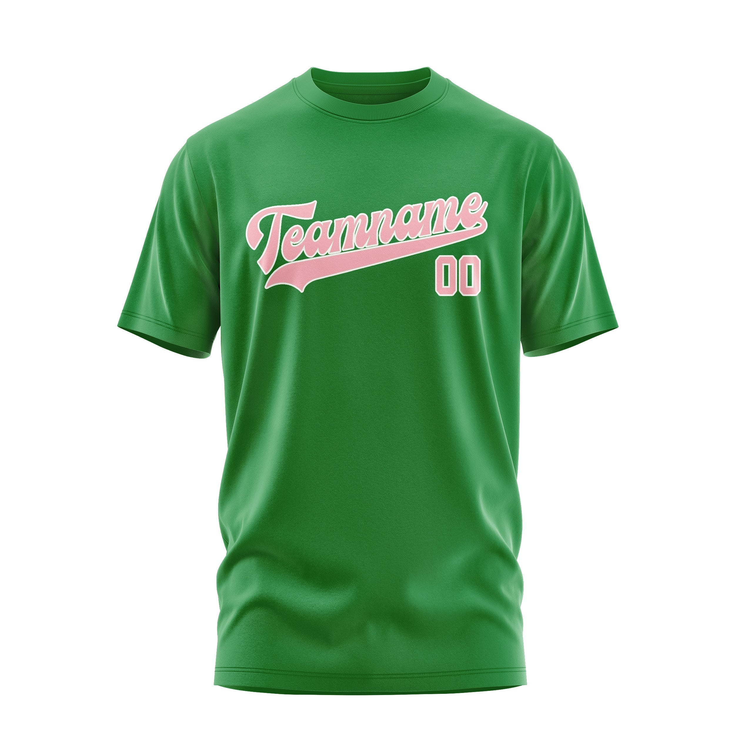 Custom Emerald Green Light Pink T-Shirt