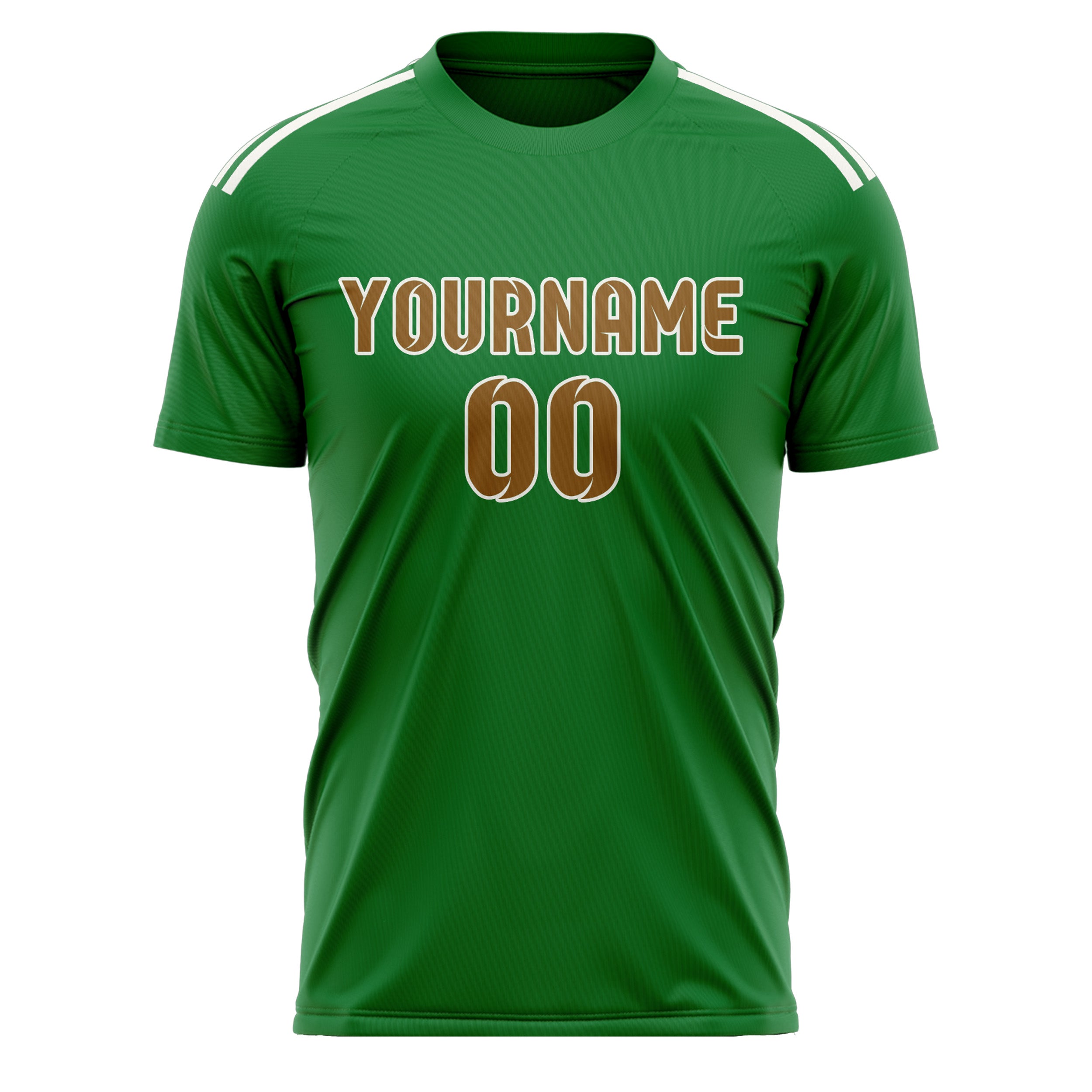 Custom Emerald Green Khaki Soccer Jersey