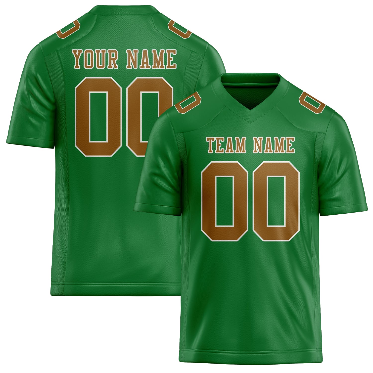 Custom Emerald Green Khaki Football Jersey