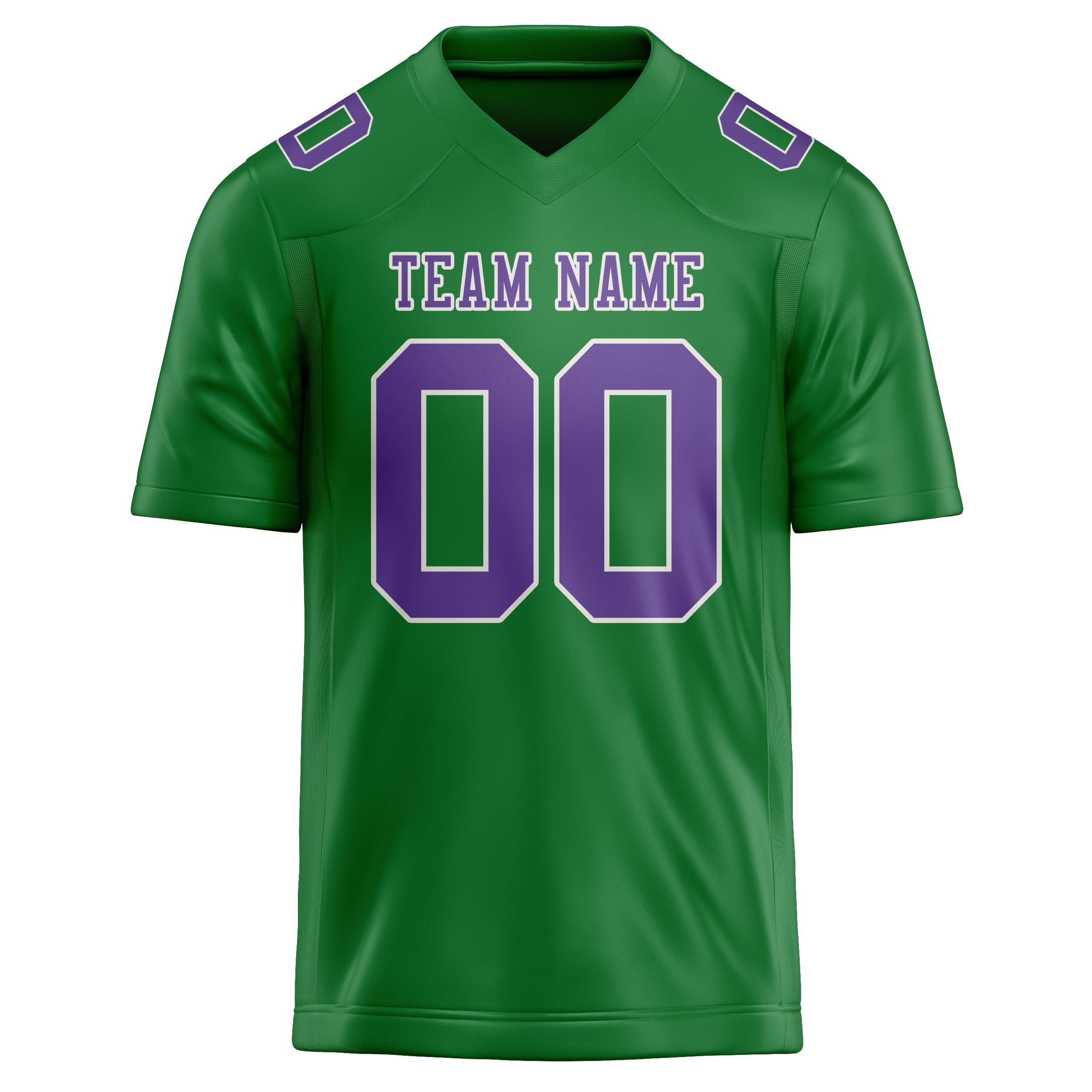 Custom Emerald Green Light Purple Football Jersey