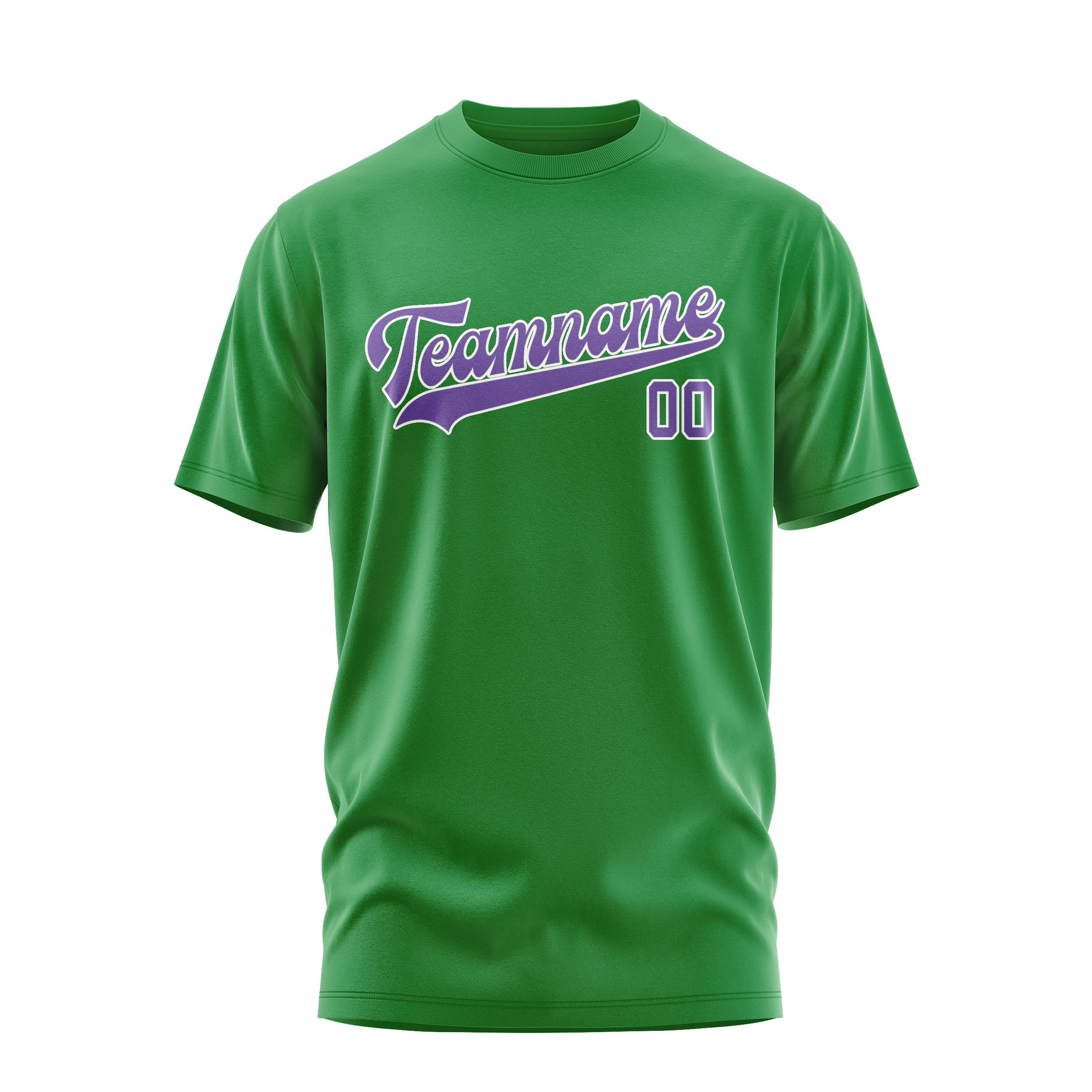 Custom Emerald Green Light Purple T-Shirt