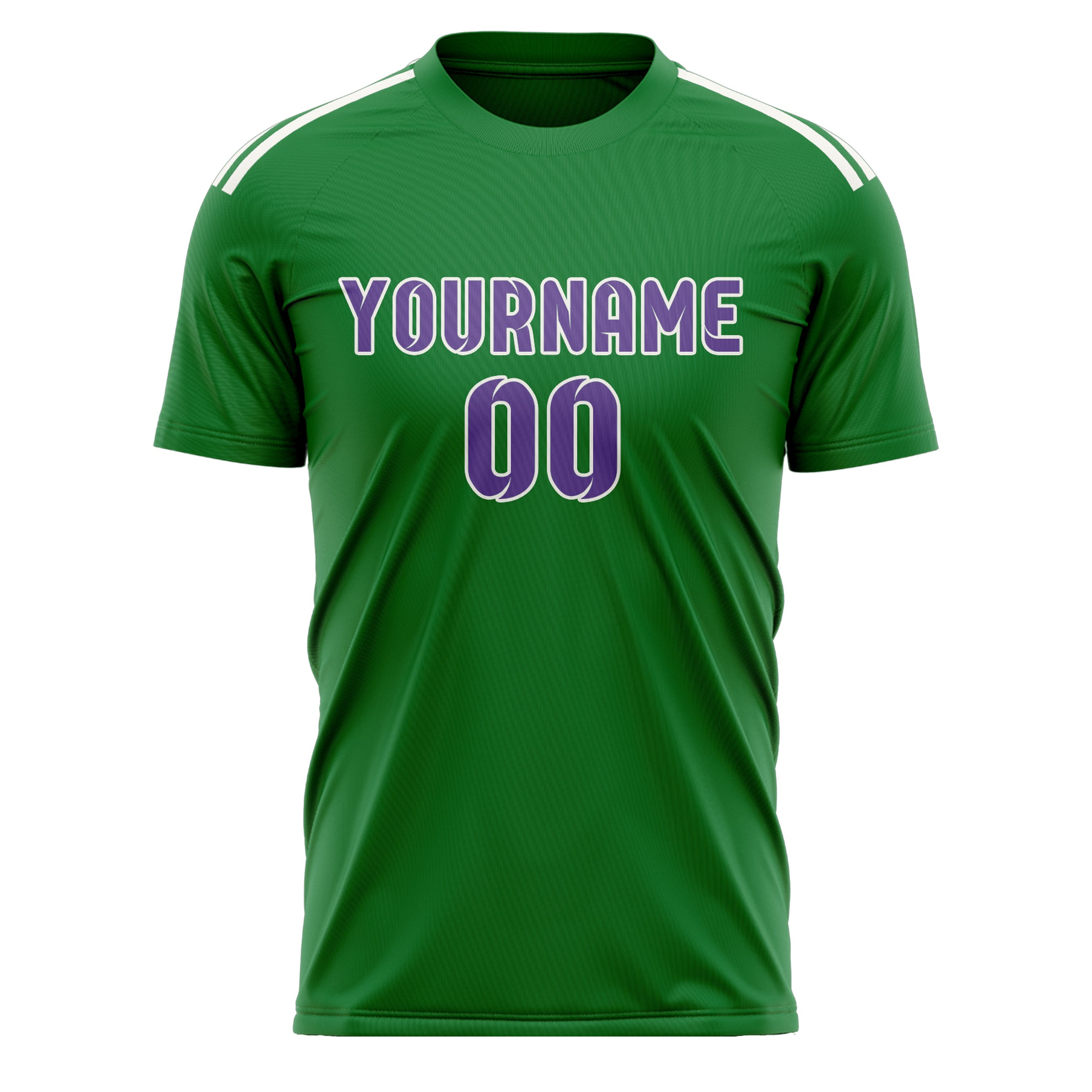 Custom Emerald Green Light Purple Soccer Jersey