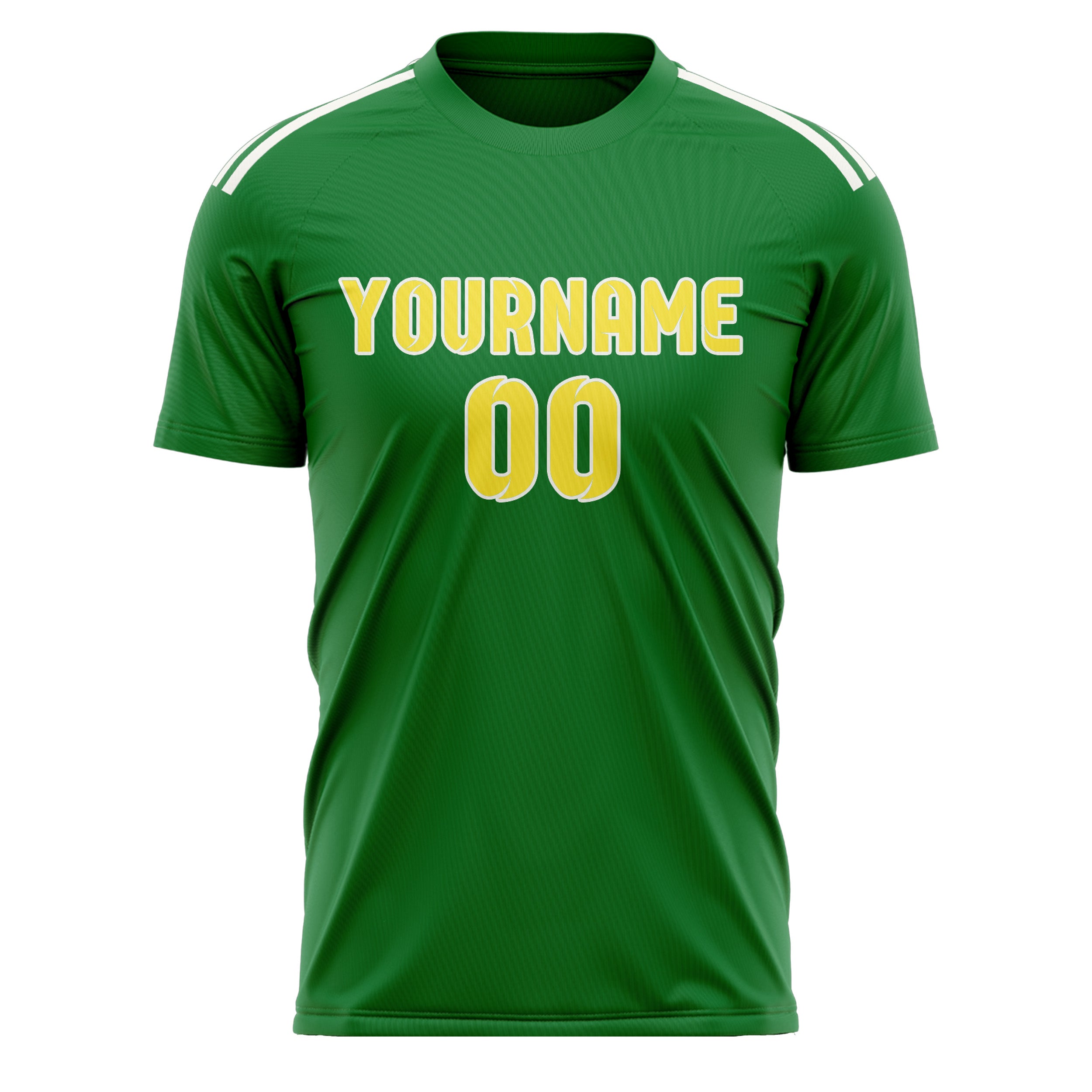 Custom Emerald Green Light Yellow Soccer Jersey