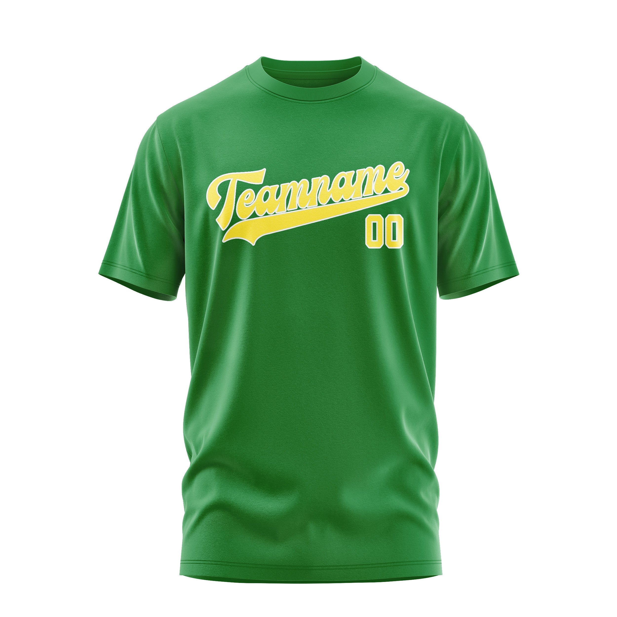 Custom Emerald Green Light Yellow T-Shirt