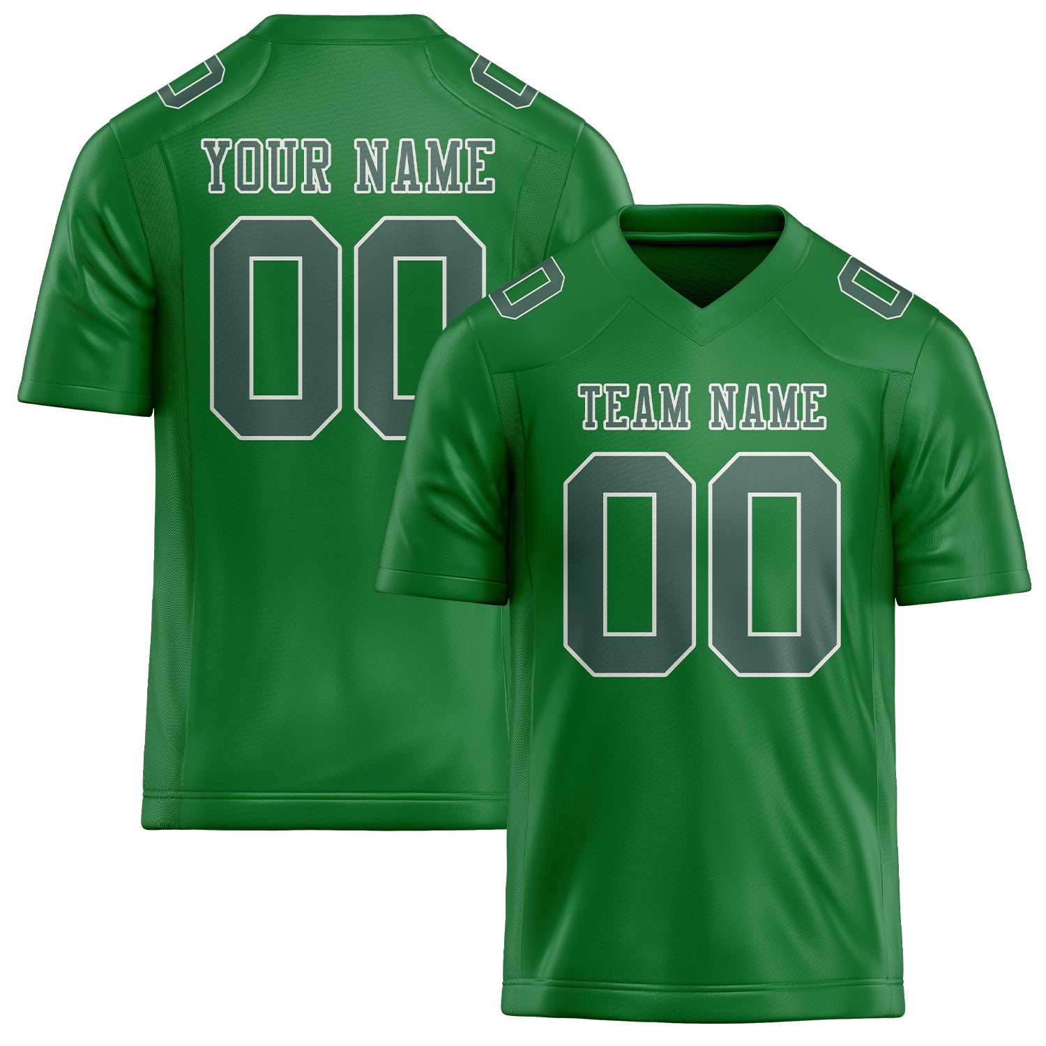 Custom Emerald Green Blue Green Football Jersey