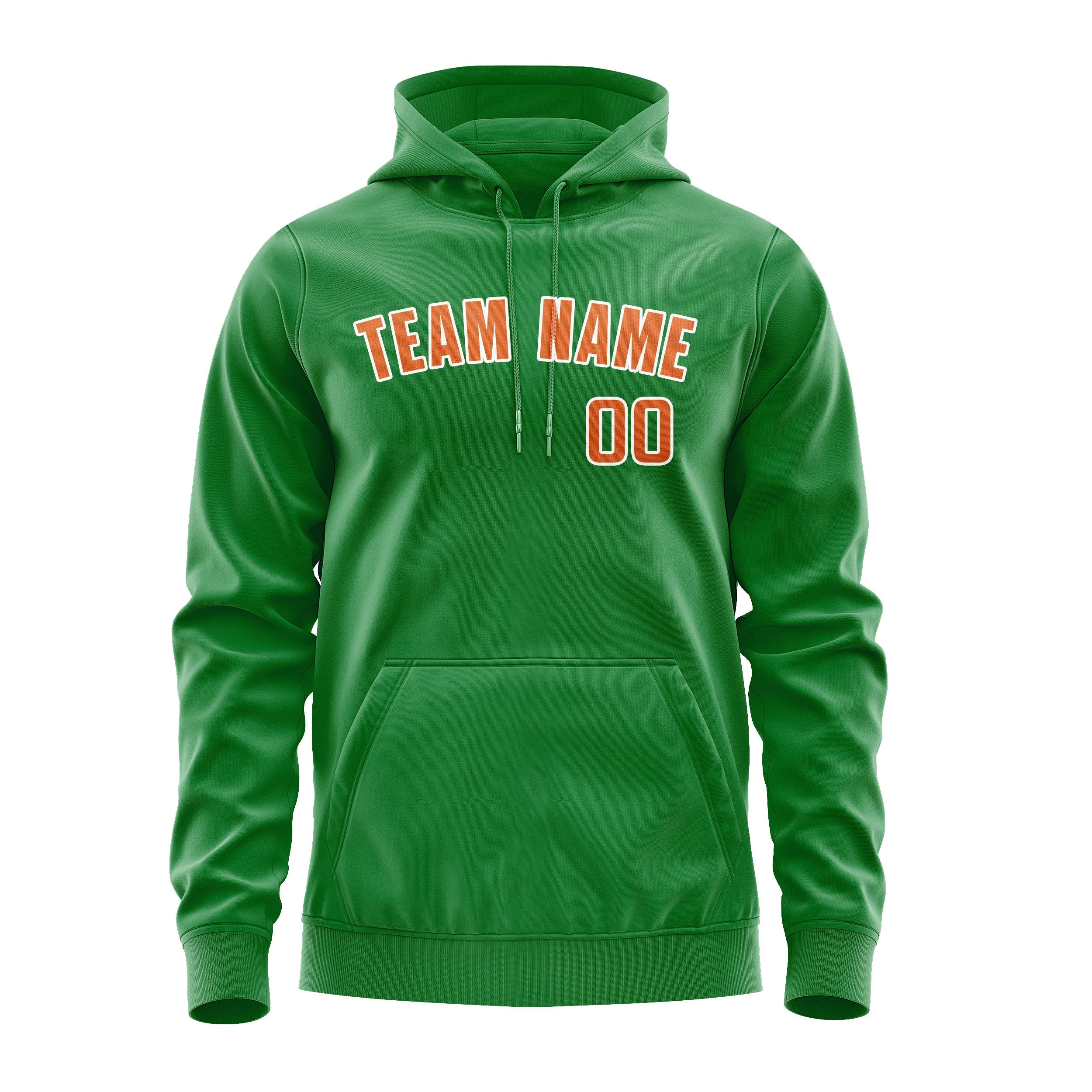 Custom Emerald Green Orange Hoodie