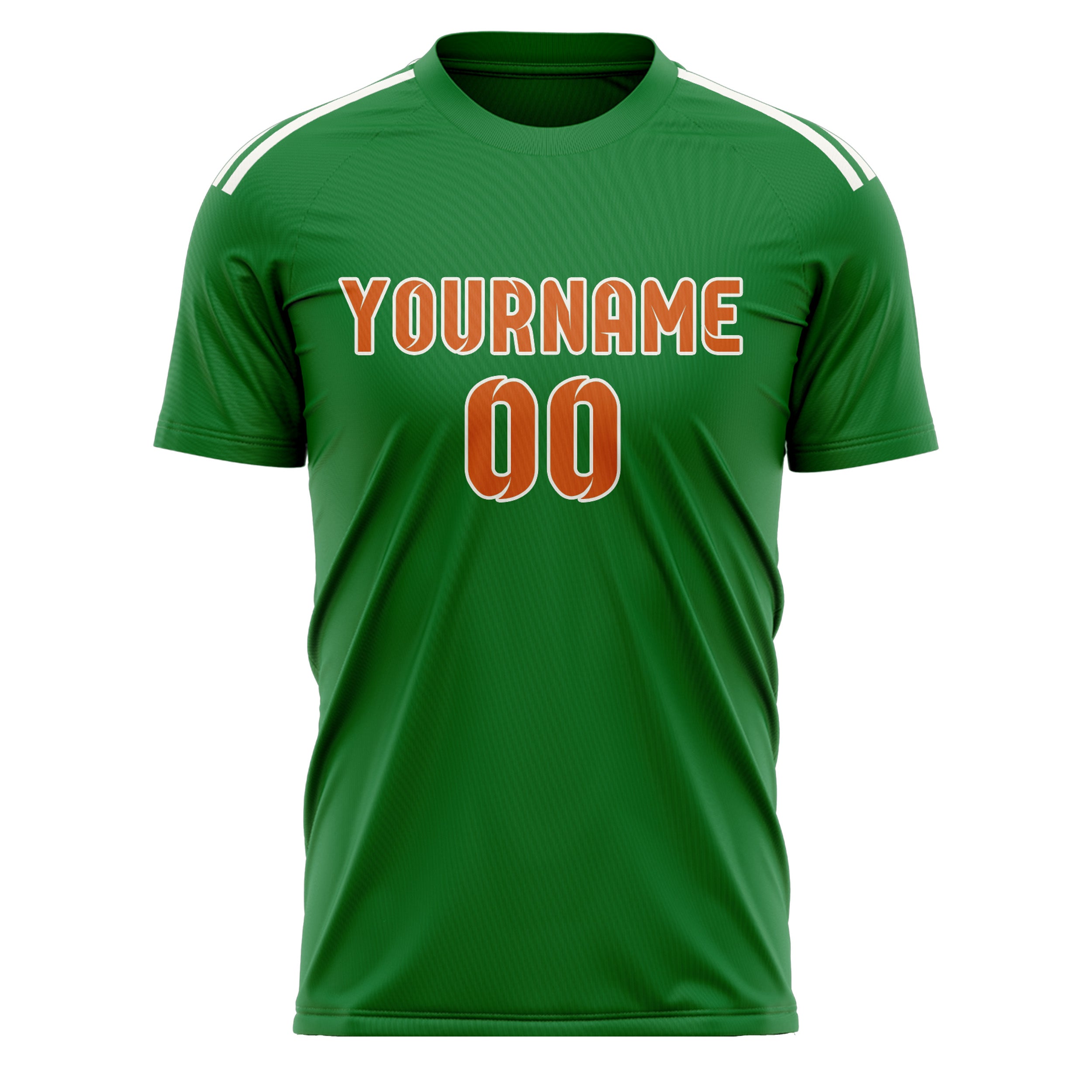 Custom Emerald Green Orange Soccer Jersey