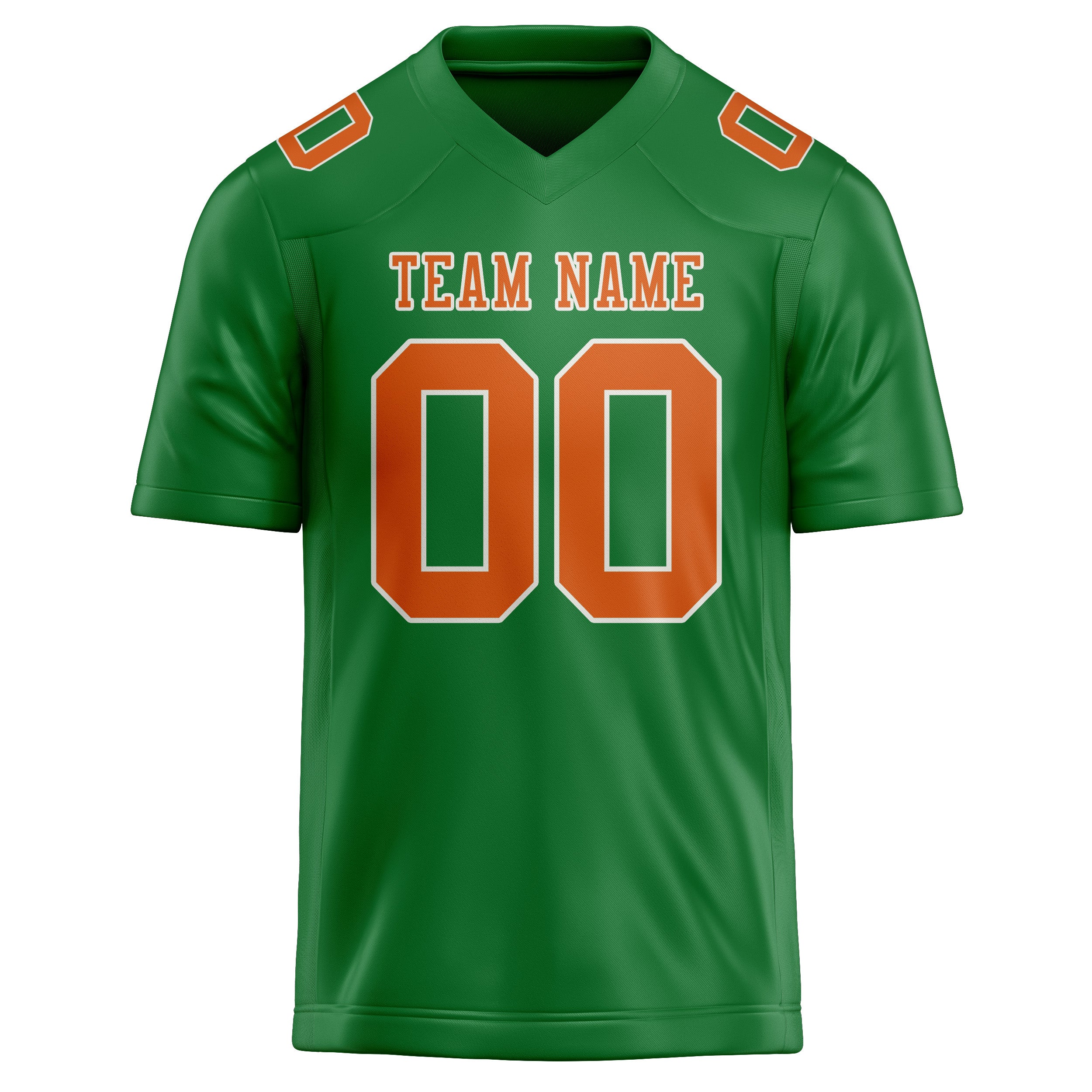 Custom Emerald Green Orange Football Jersey