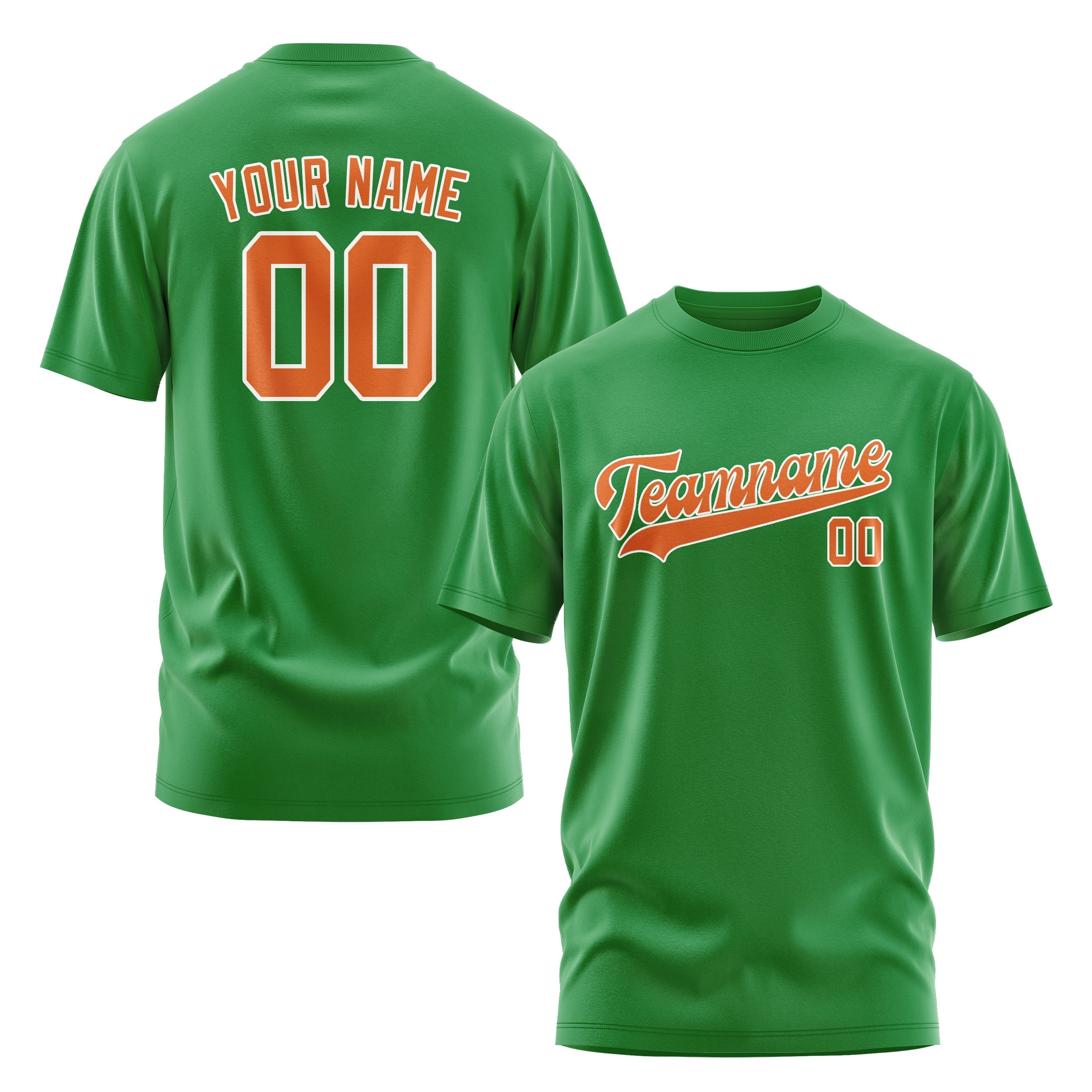 Custom Emerald Green Orange T-Shirt