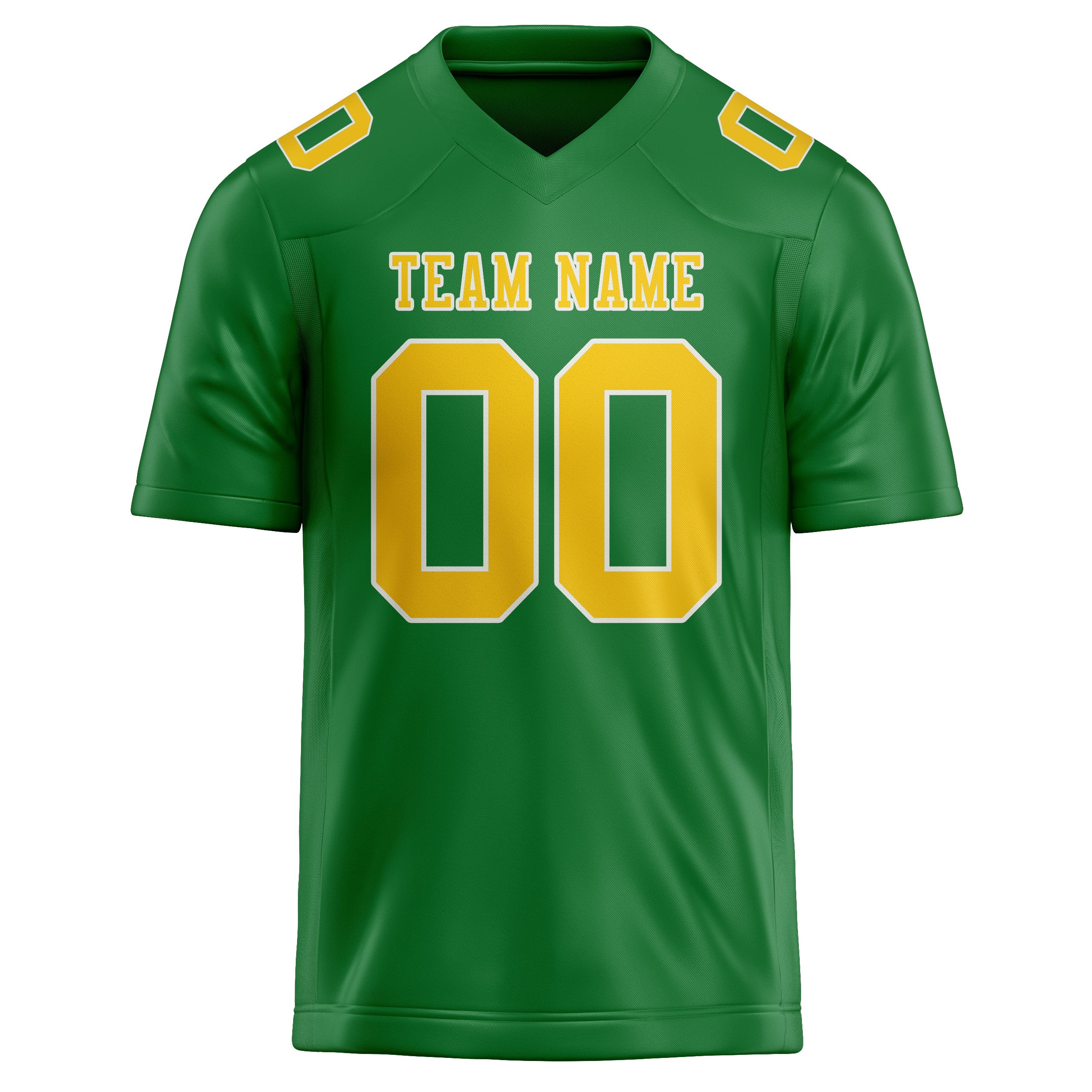 Custom Emerald Green Gold Football Jersey