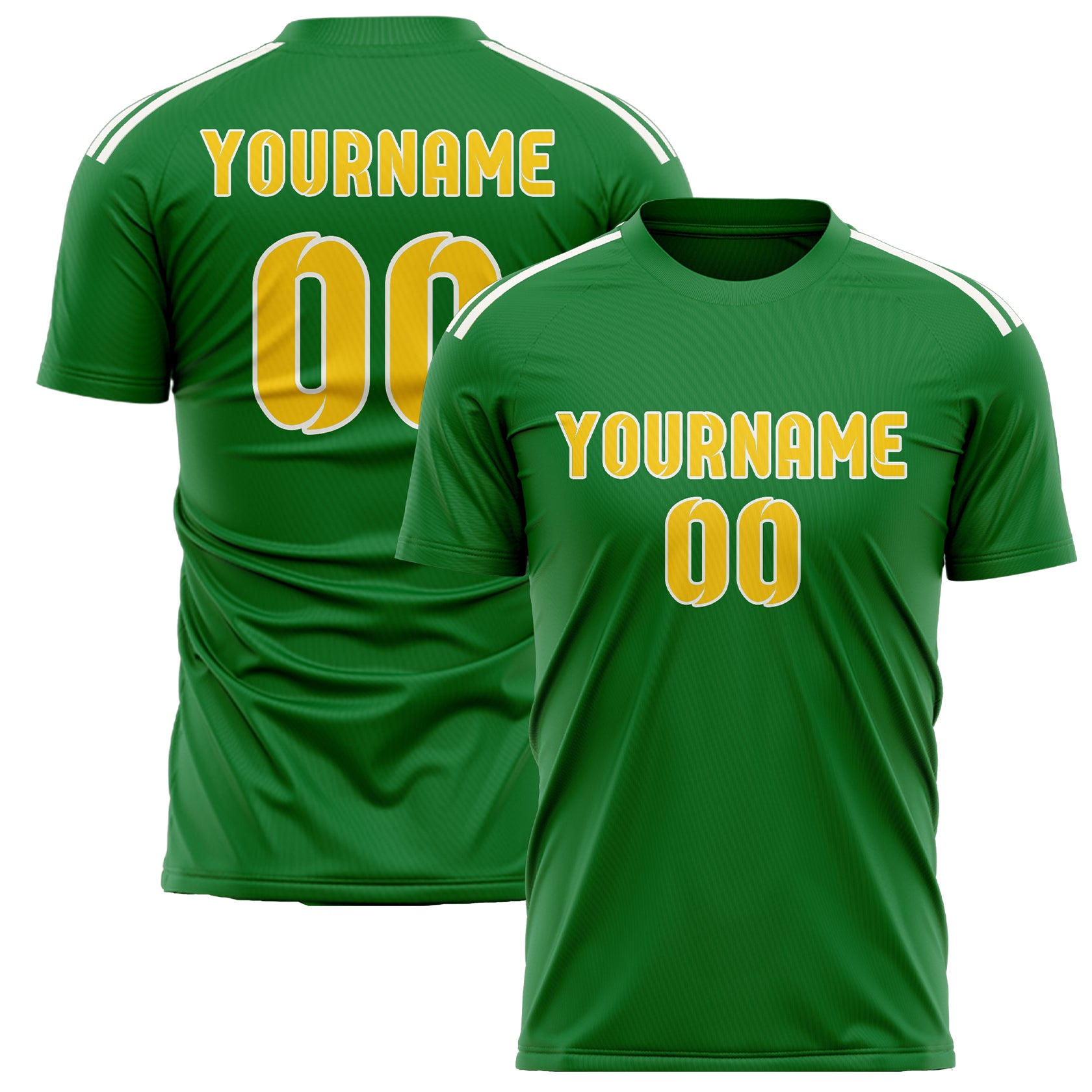 Custom Emerald Green Gold Soccer Jersey