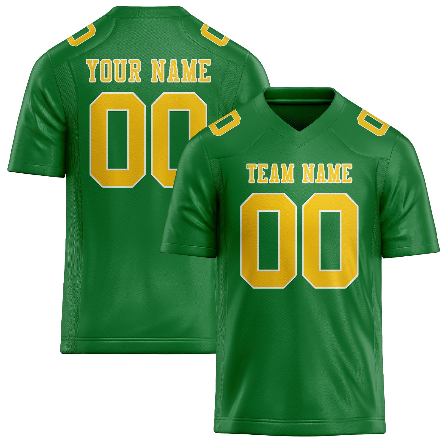 Custom Emerald Green Gold Football Jersey