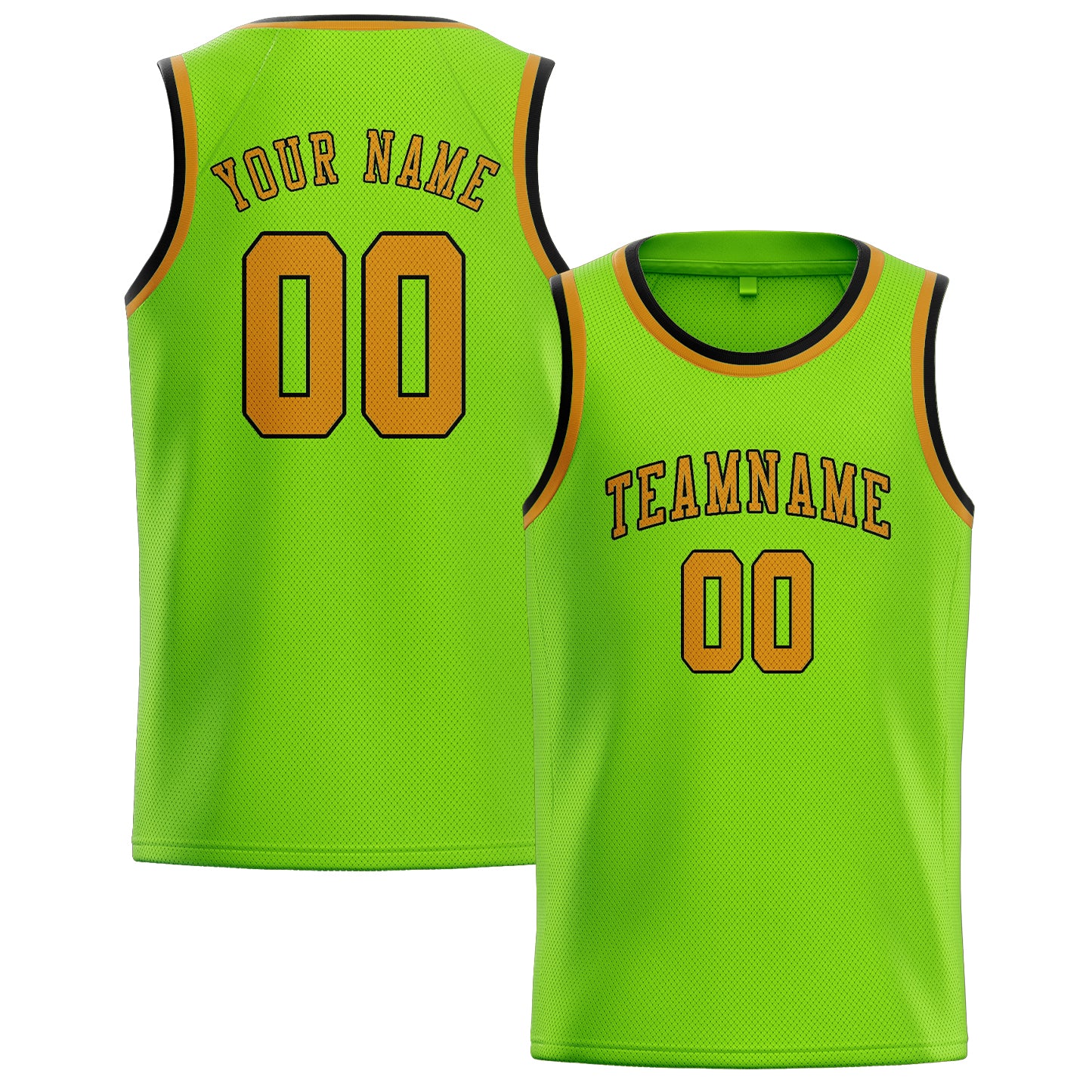 Custom Emerald Green Yellow Basketball Jersey