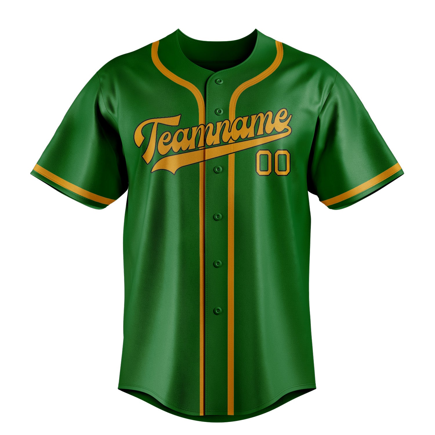 Custom Emerald Green Yellow Baseball Jersey