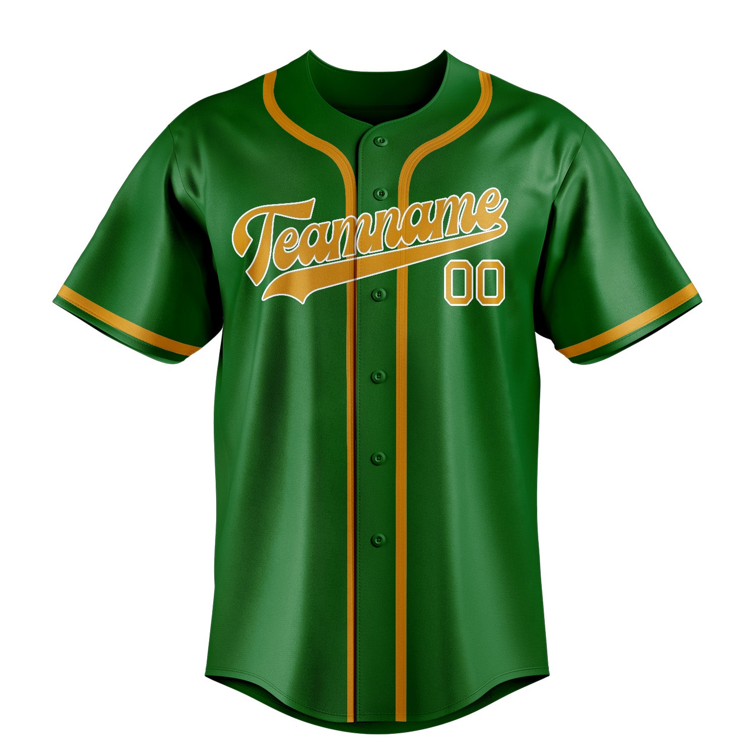 Custom Emerald Green Yellow Baseball Jersey