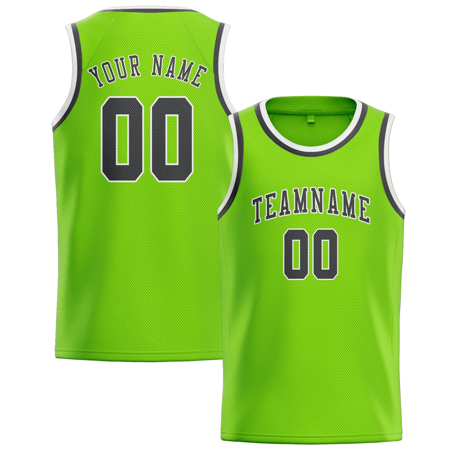 Custom Emerald Green Dark Grey Basketball Jersey