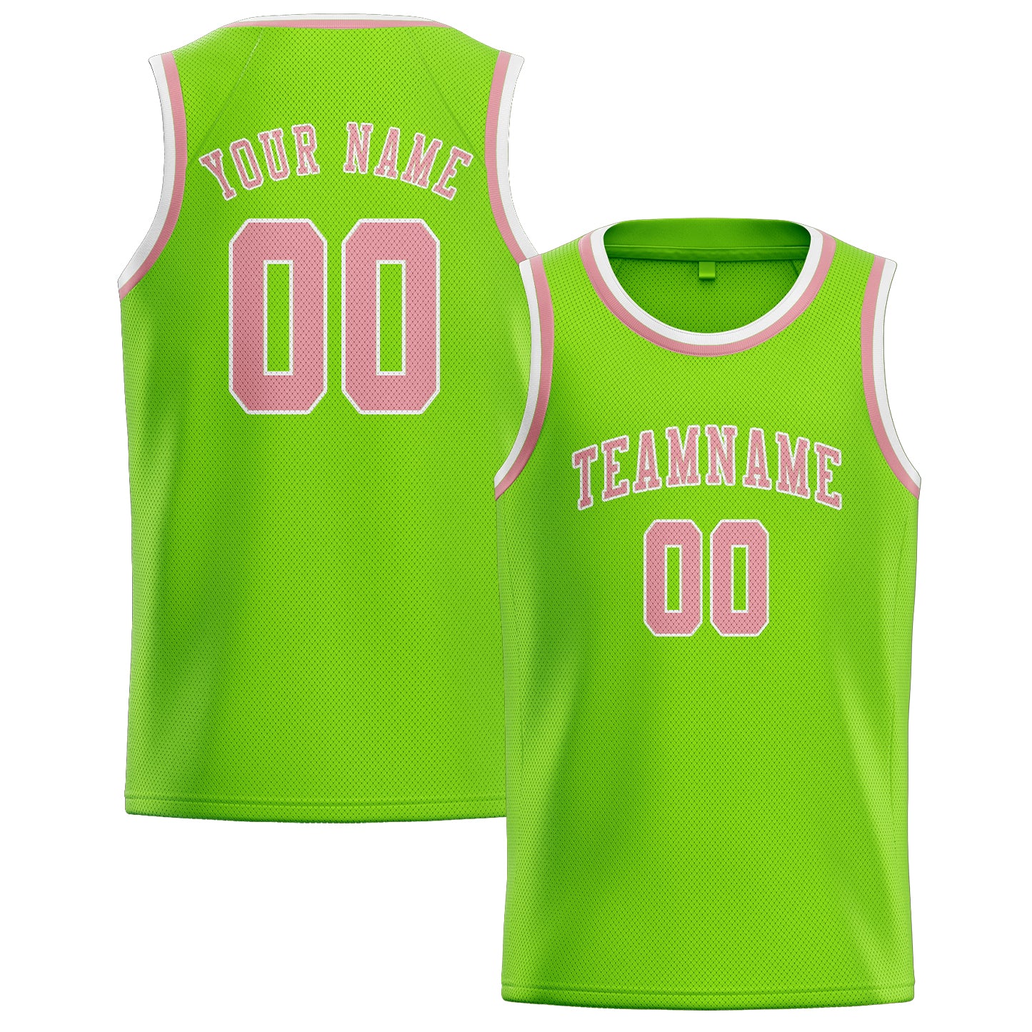 Custom Emerald Green Light Pink Basketball Jersey