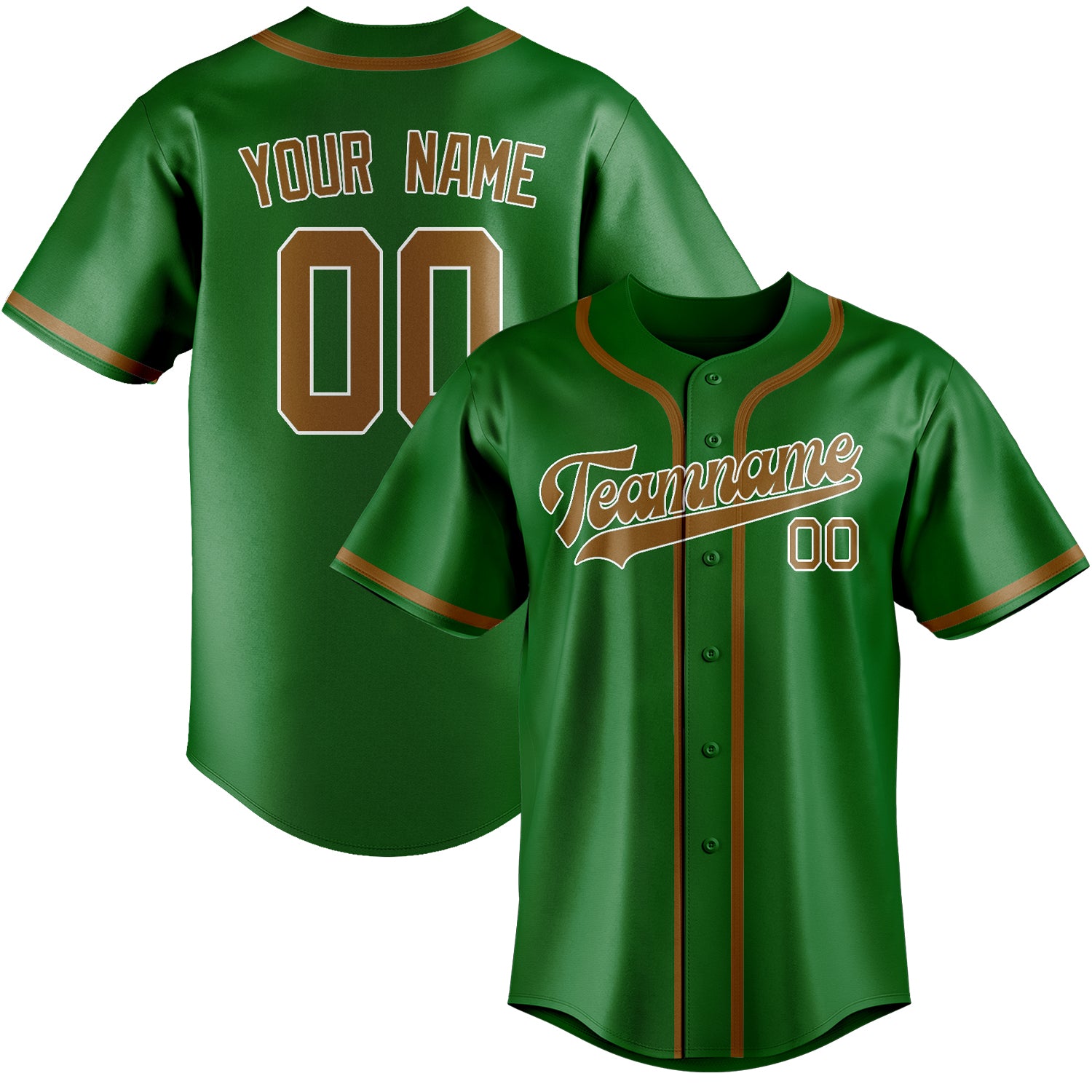 Custom Emerald Green Khaki Baseball Jersey