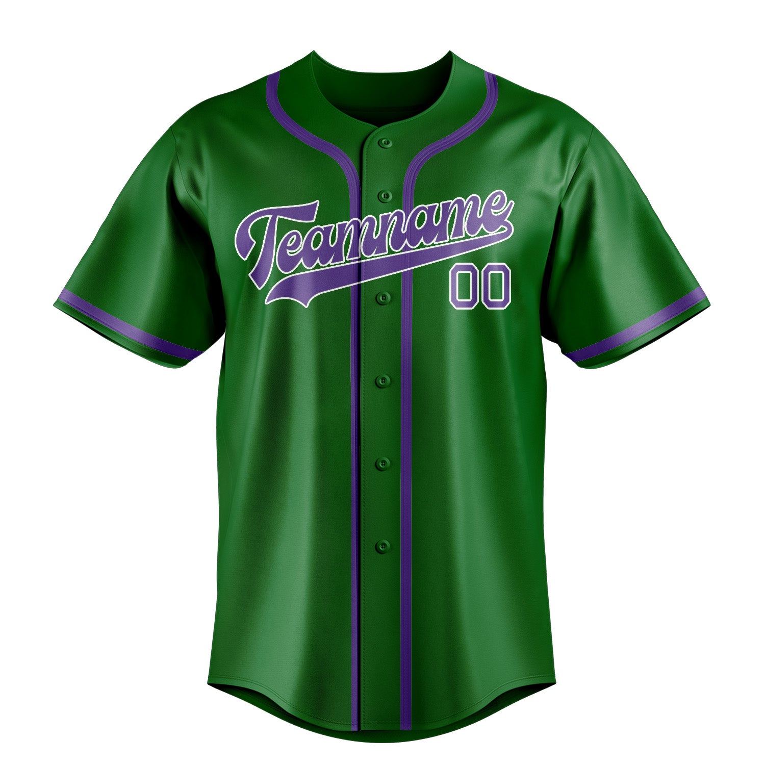 Custom Emerald Green Light Purple Baseball Jersey