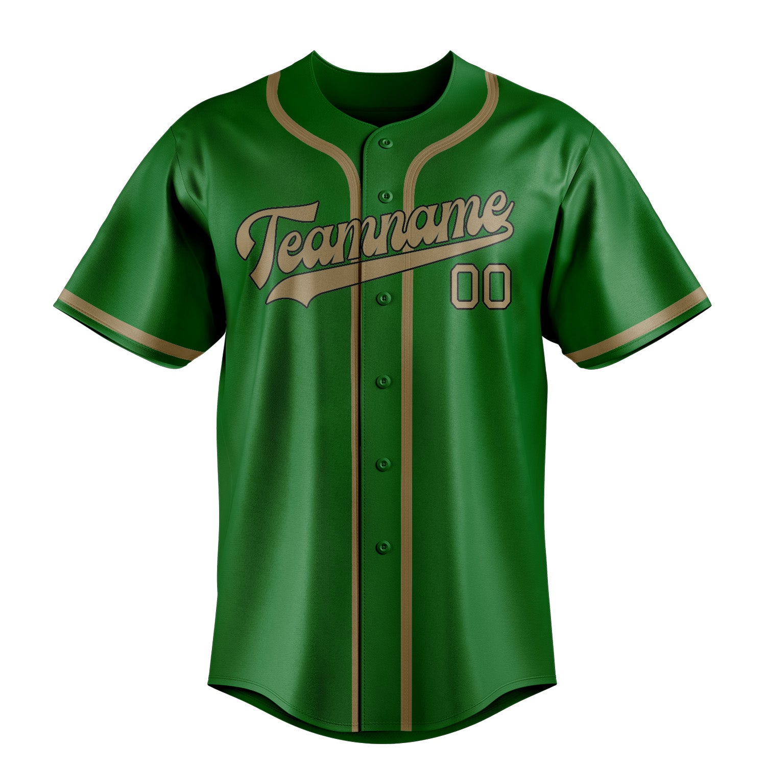 Custom Emerald Green Light Khaki Baseball Jersey