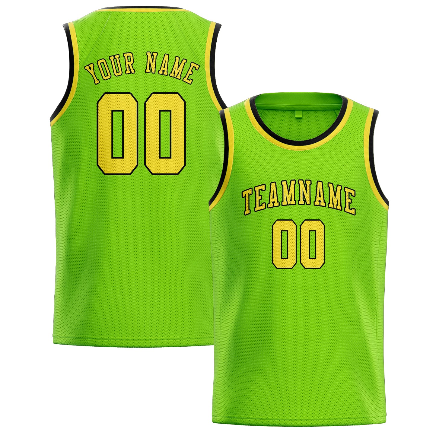 Custom Emerald Green Light Yellow Basketball Jersey