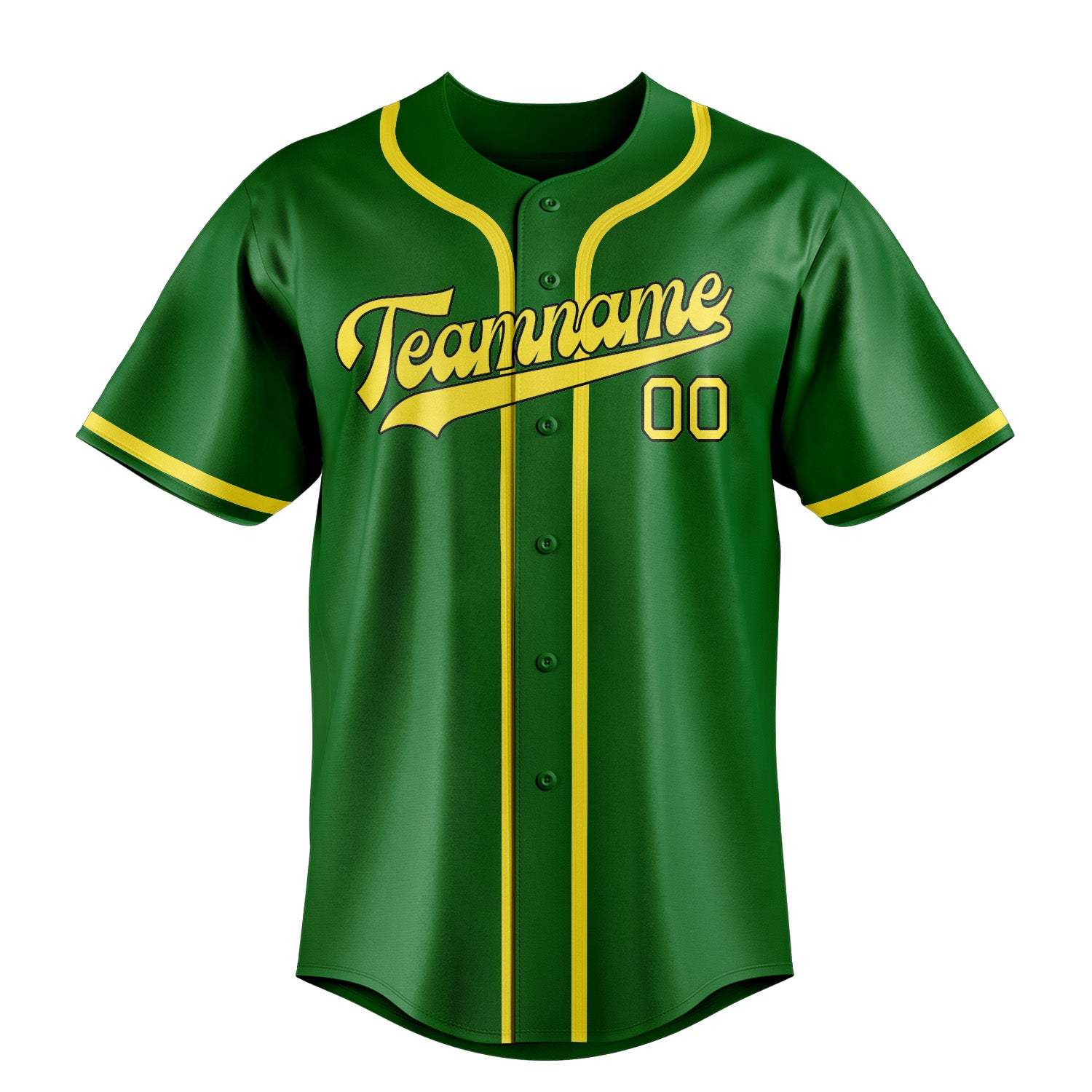 Custom Emerald Green Light Yellow Baseball Jersey