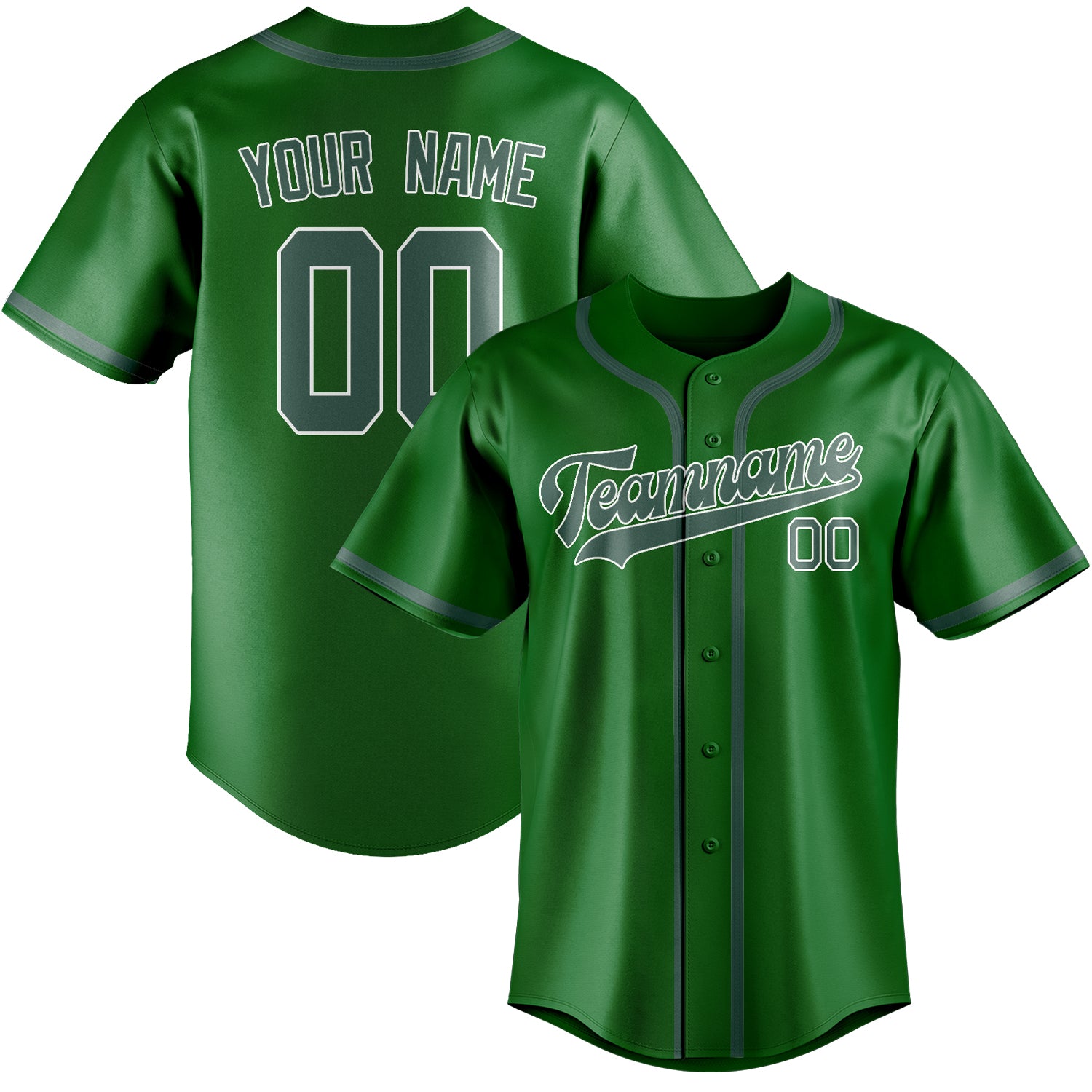 Custom Emerald Green Blue Green Baseball Jersey