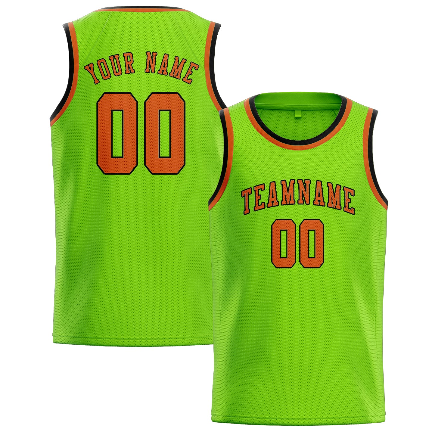 Custom Emerald Green Orange Basketball Jersey