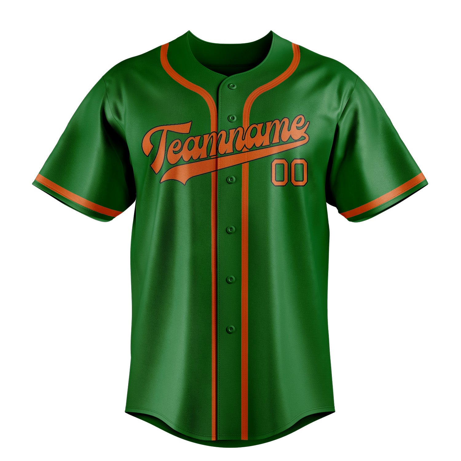 Custom Emerald Green Orange Baseball Jersey