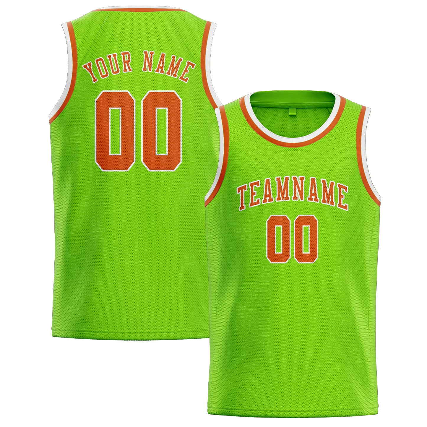 Custom Emerald Green Orange Basketball Jersey