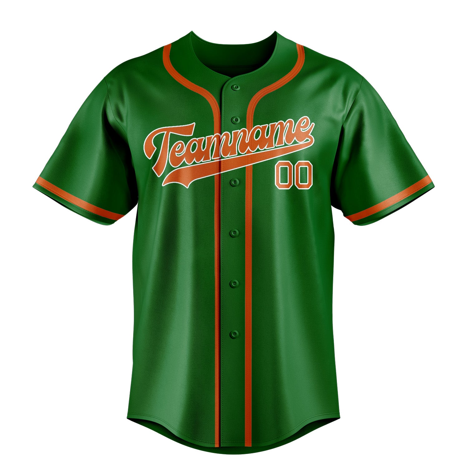 Custom Emerald Green Orange Baseball Jersey