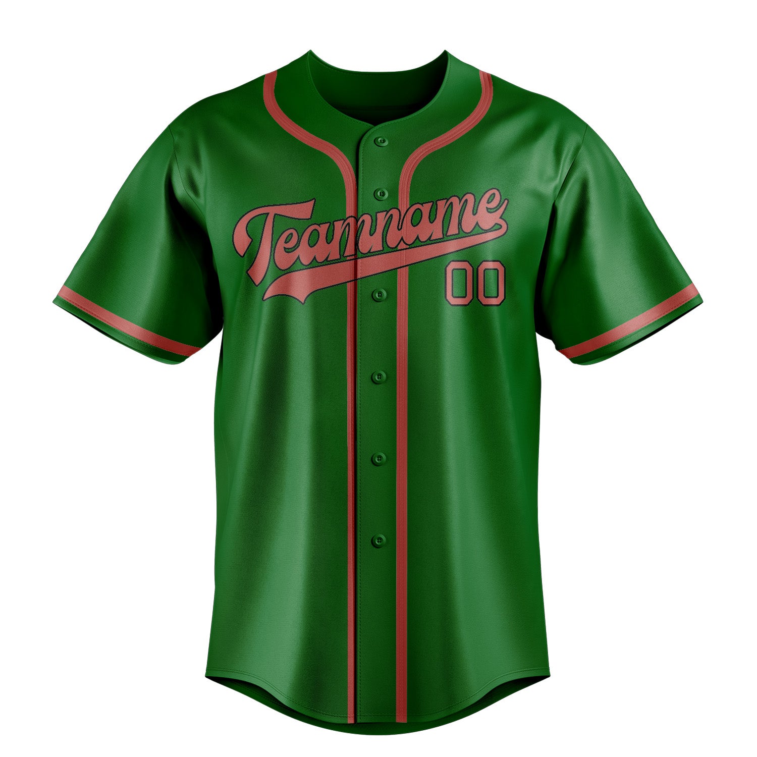 Custom Emerald Green Copper Rose Baseball Jersey