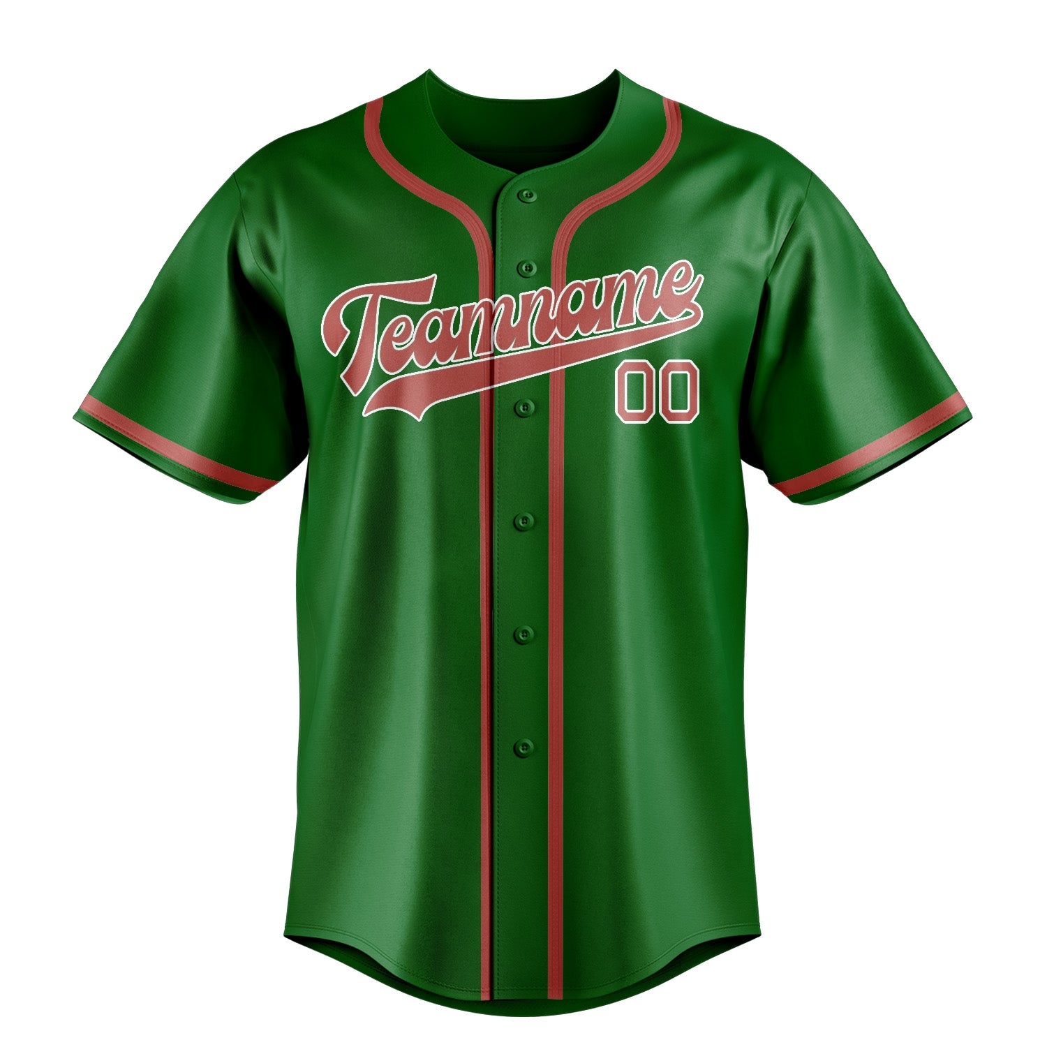 Custom Emerald Green Copper Rose Baseball Jersey