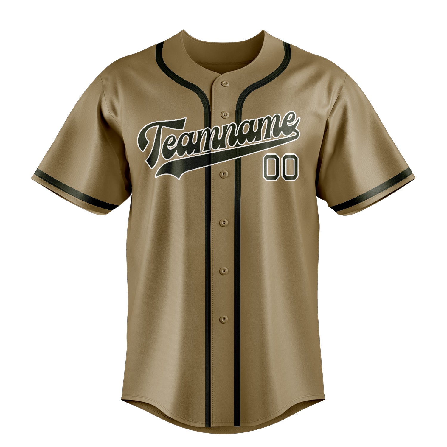 Custom Light Khaki Olive Baseball Jersey