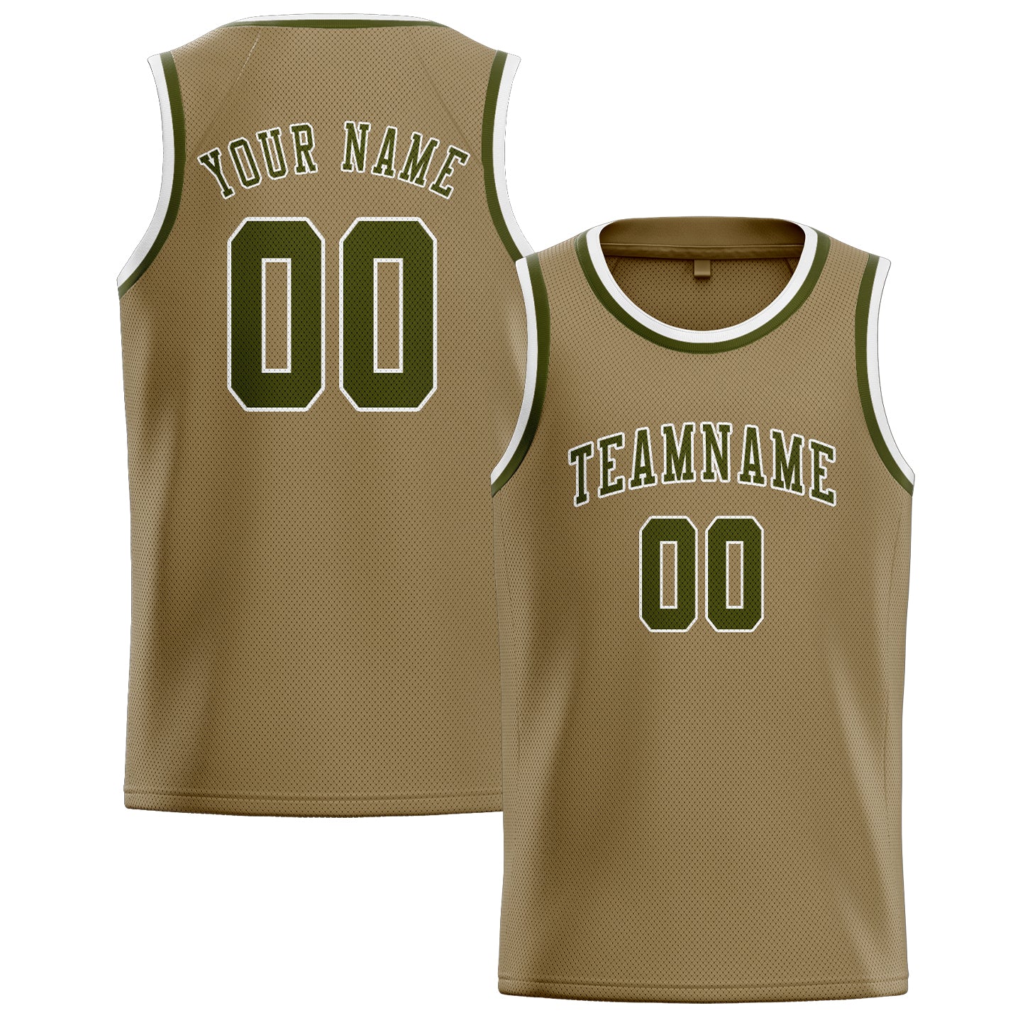 Custom Light Khaki Olive Basketball Jersey