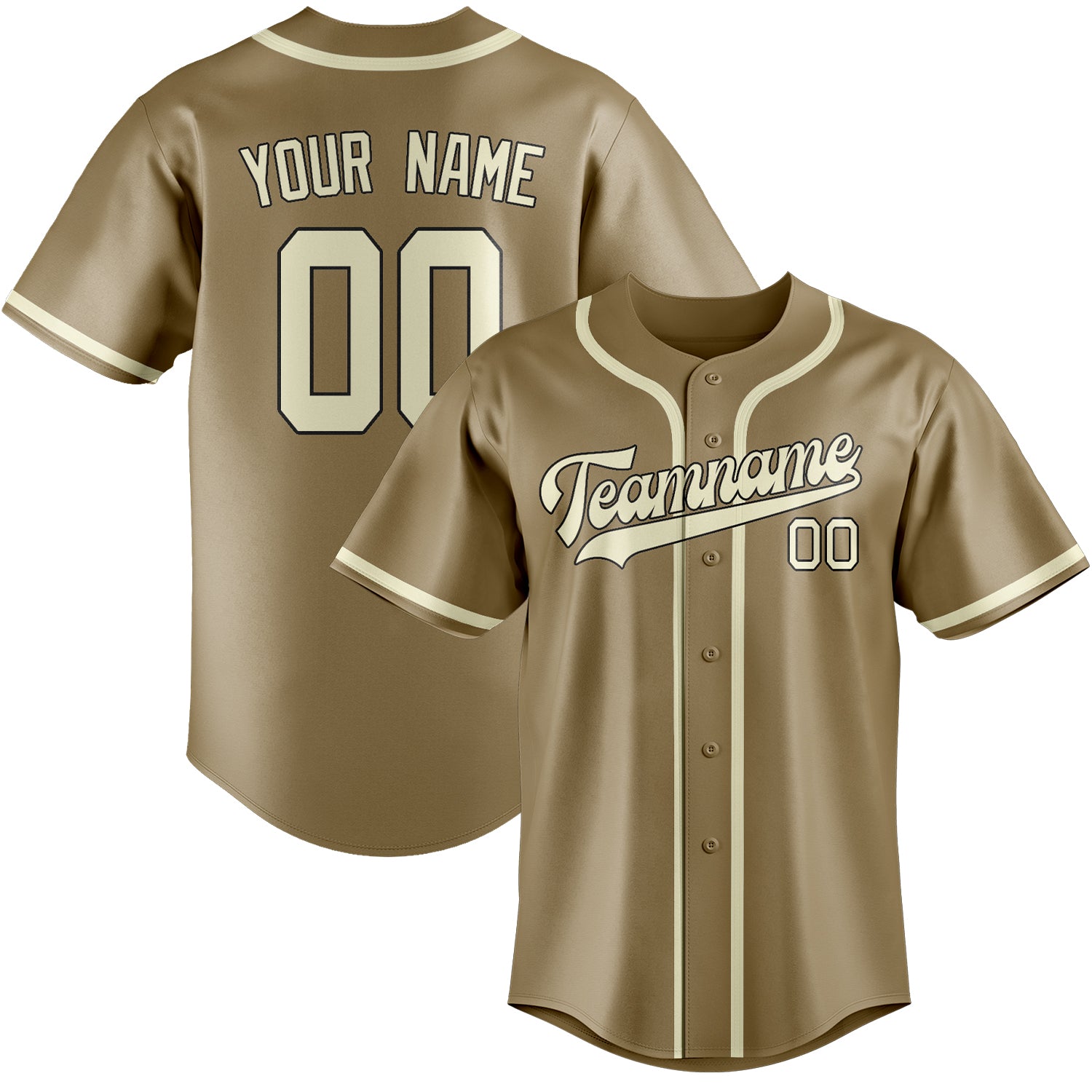 Custom Light Khaki Cream Baseball Jersey